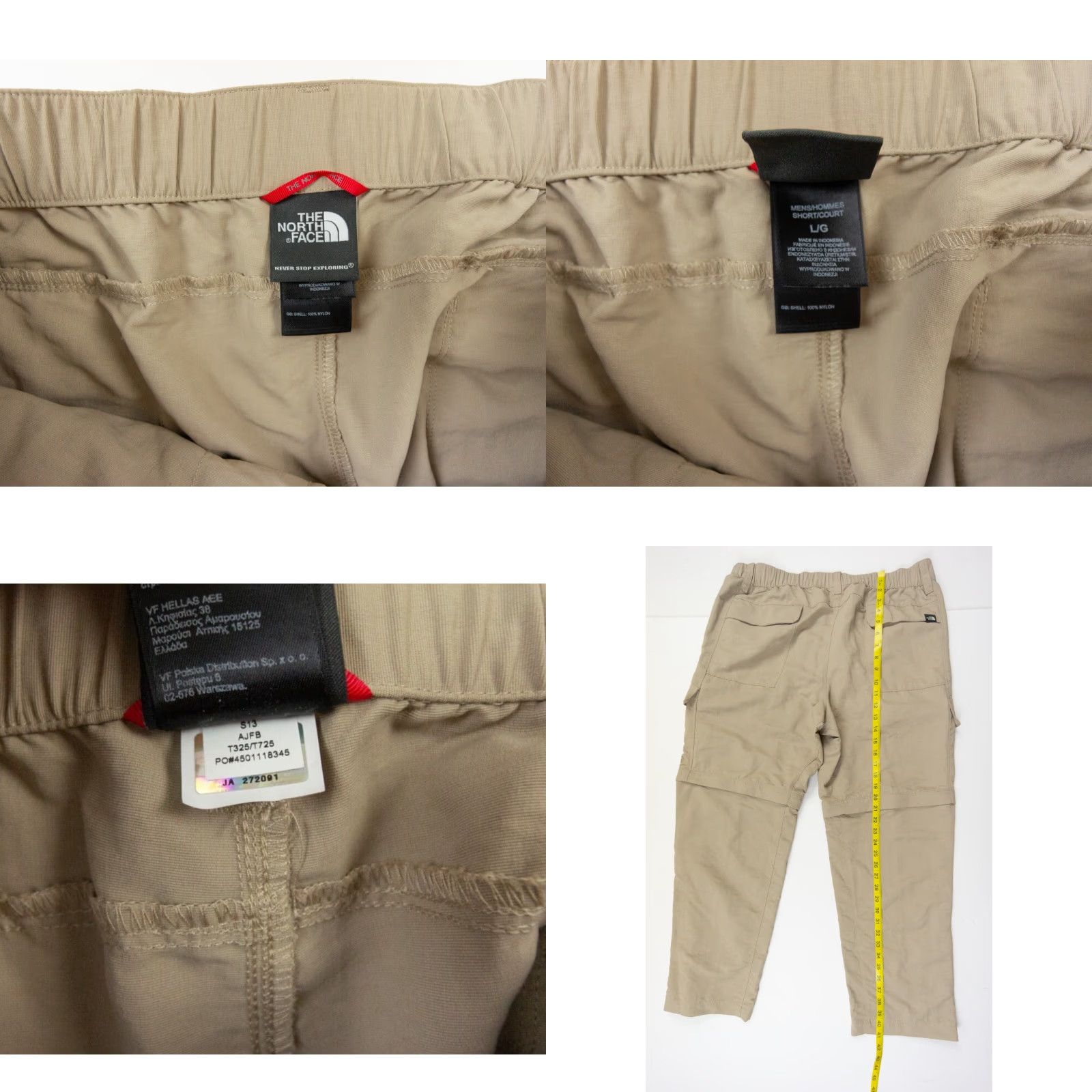The North Face The North Face Mens Pants Cargo Convertible Regular Beige Large - 29in Inseam, Nylon Outdoor Workwear Size US 33 - 8 Thumbnail