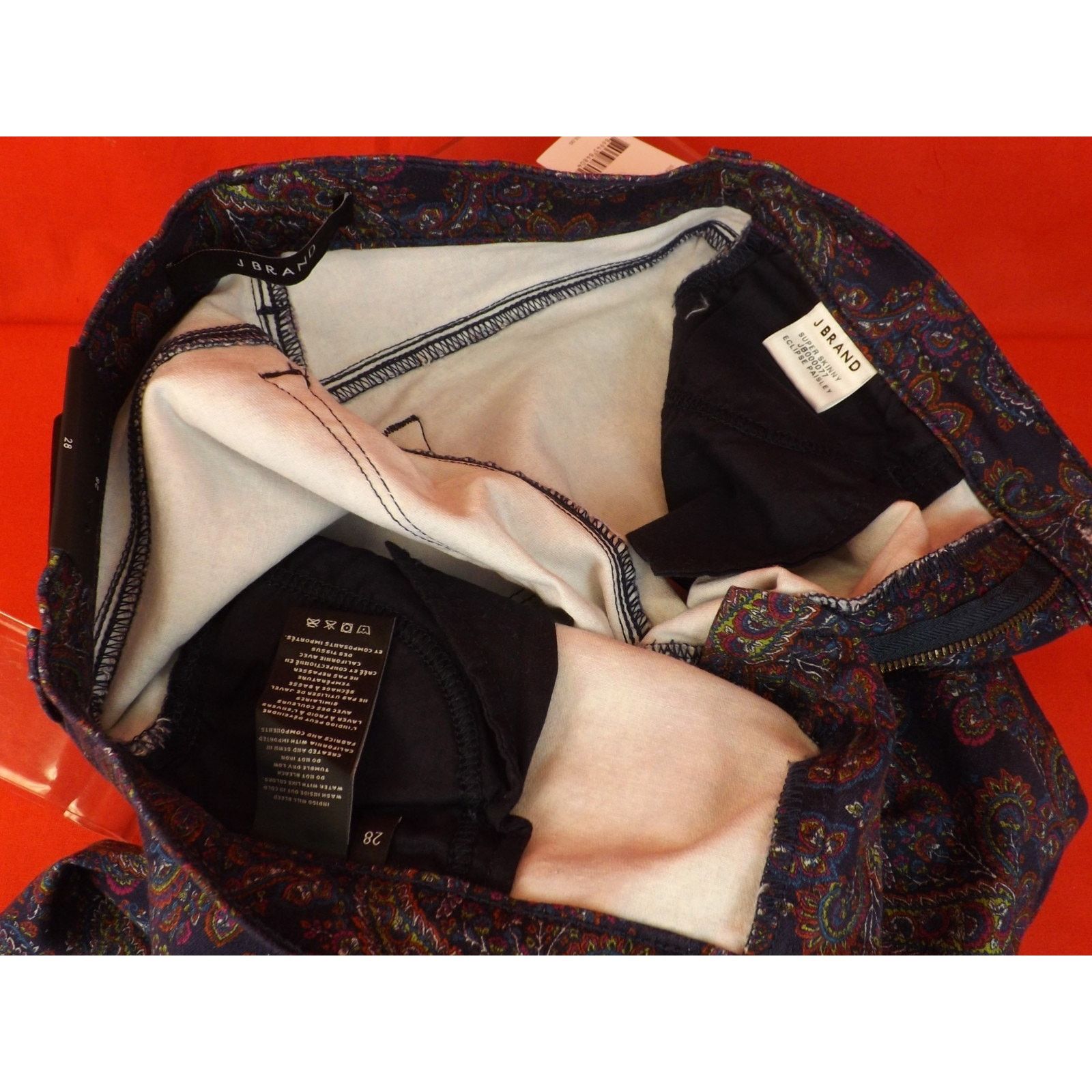 J Brand J BRAND MULTI COLOR ECLIPSE PAISLEY SKINNY MID RISE JEANS 28 Size 28" / US 6 / IT 42 - 9 Thumbnail