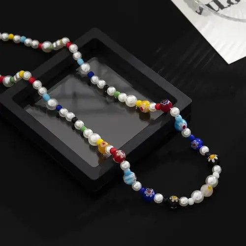 Other Colorful Glass Crystal Beads Pearl Necklace Size ONE SIZE - 6 Thumbnail