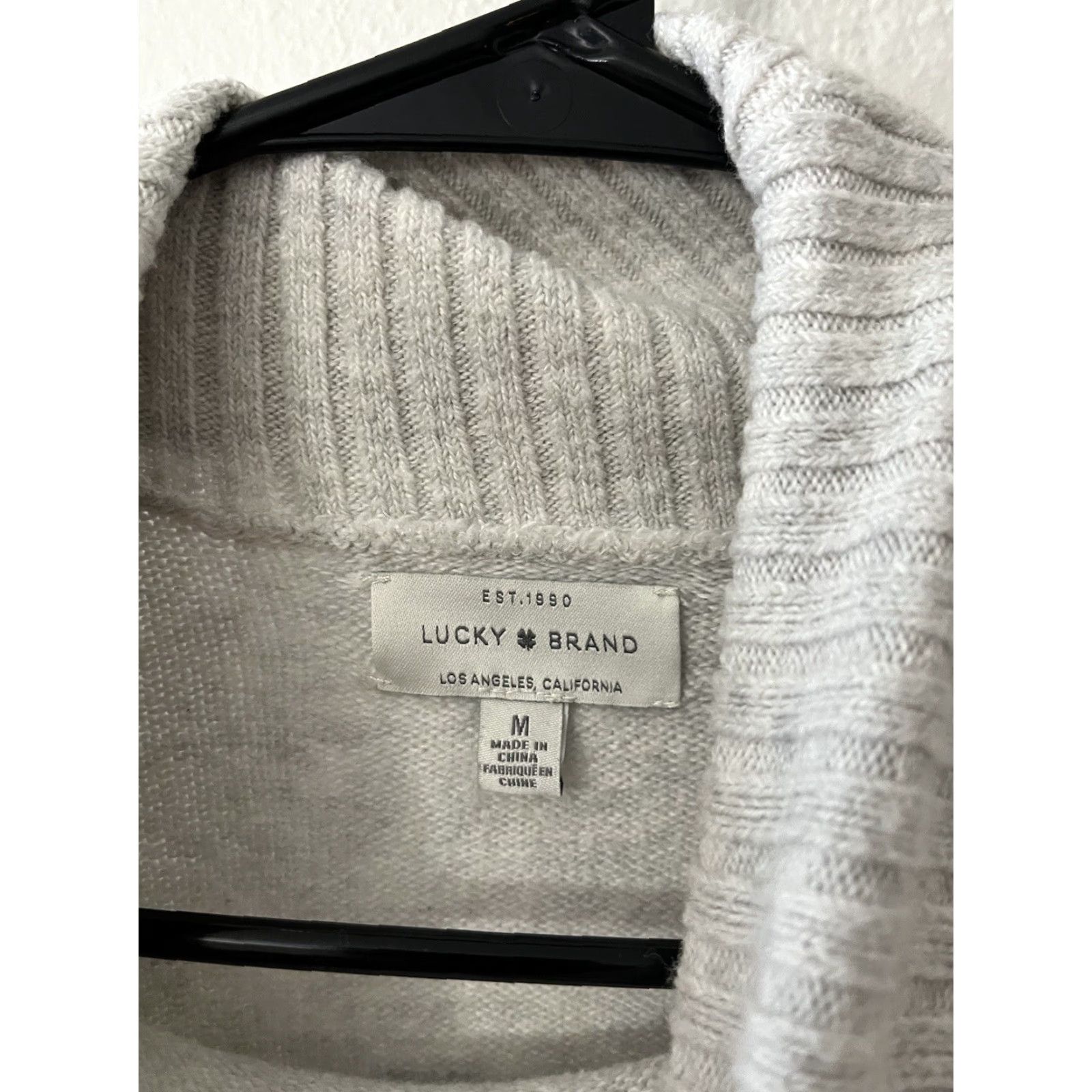 Lucky Brand VINTAGE Lucky Brand Women Sweater Turtleneck Long Sleeve Cotton Blend Medium Gray Pullover Fall Winter Womens Size M / US 6-8 / IT 42-44 - 2 Thumbnail
