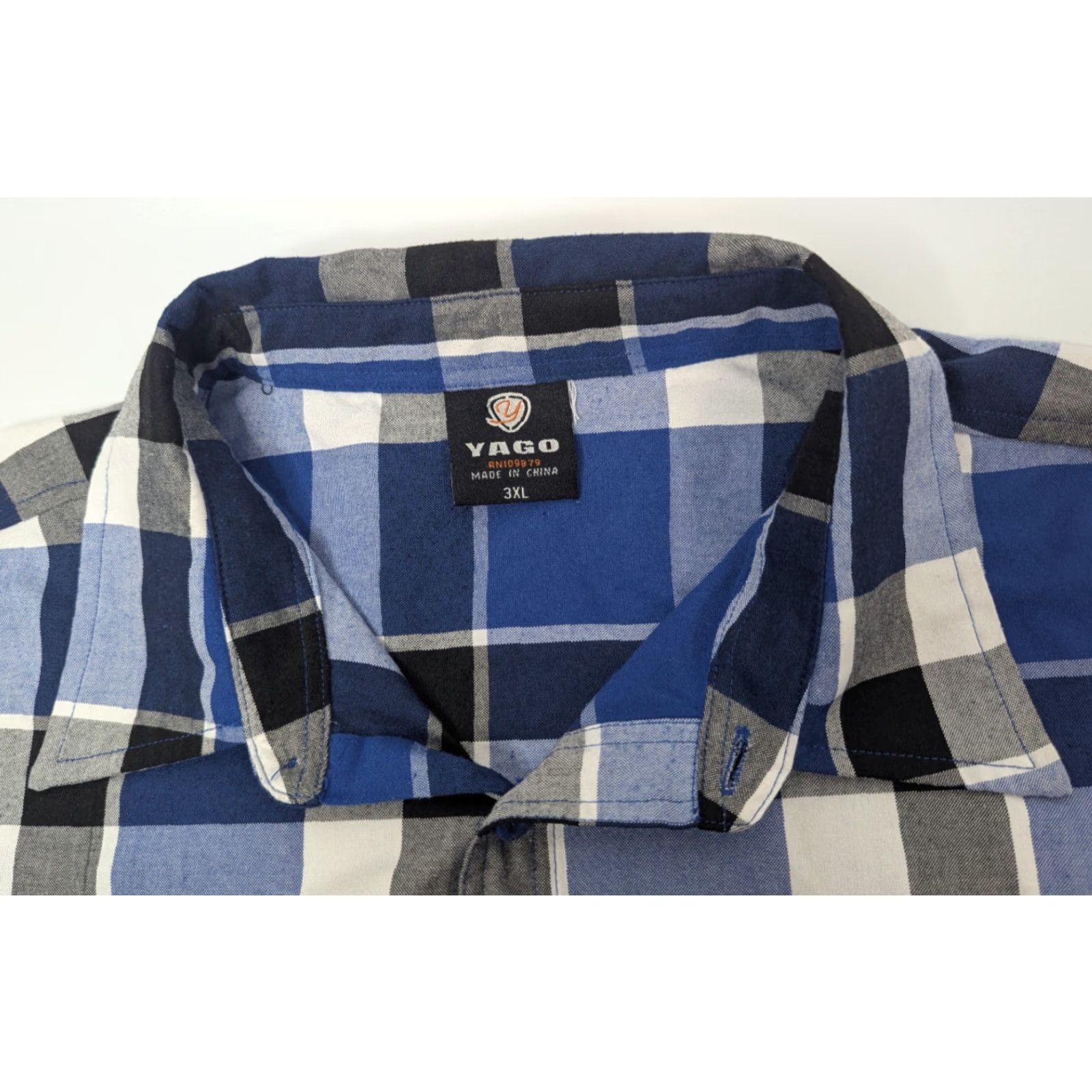 Vintage Yago Button-Up Shirt Men 3XL Short Sleeve Blue Plaid Fashion Casual Workwear Shirt Size US XXL / EU 58 / 5 - 7 Thumbnail