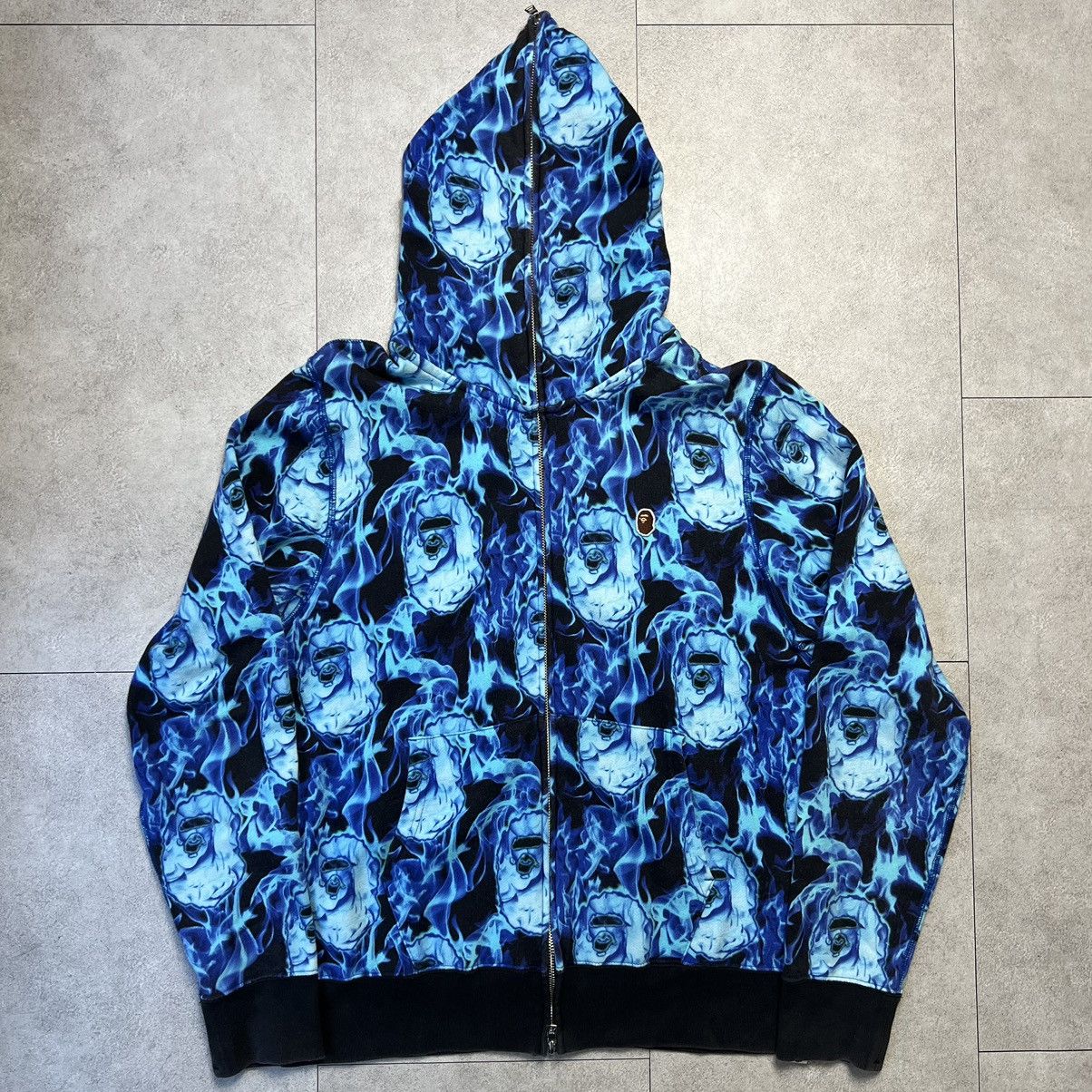 Bape Bape Flame Camo Full Shark Zip Hoodie Size US M / EU 48-50 / 2 - 1 Thumbnail