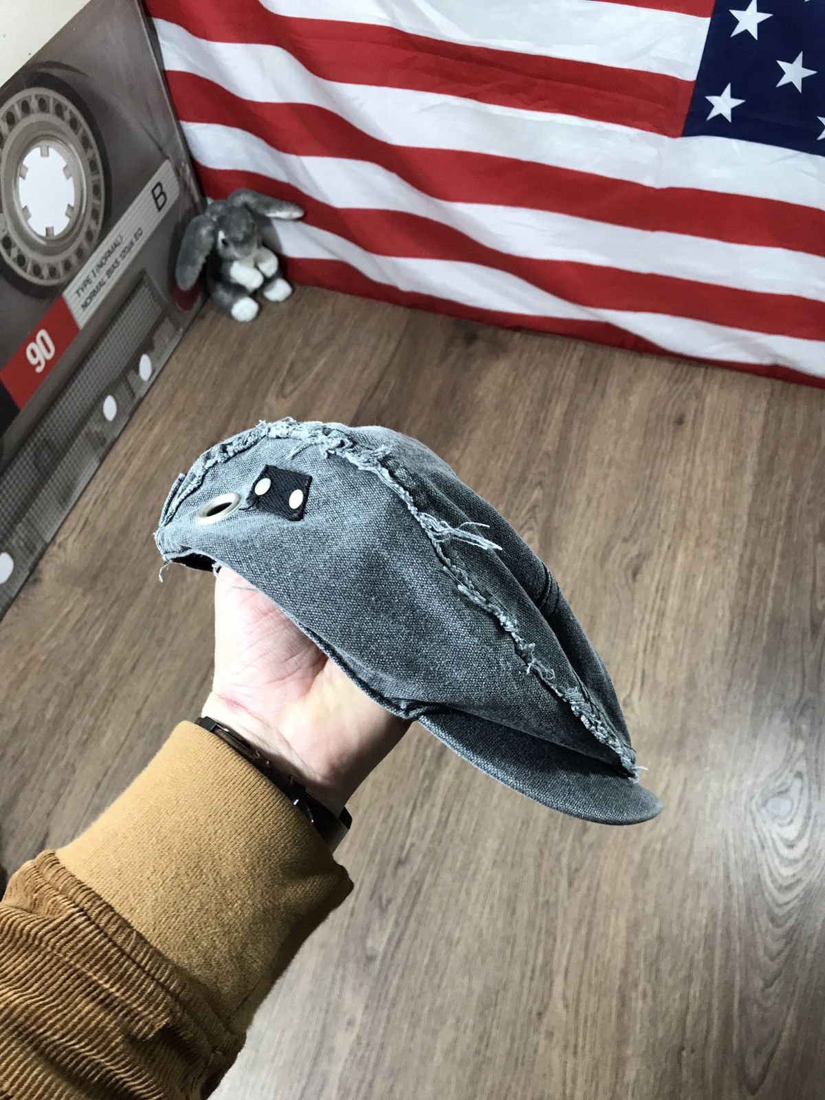 Japanese Brand × Vintage Vintage Denim Cap Biker Hat Size ONE SIZE - 3 Thumbnail
