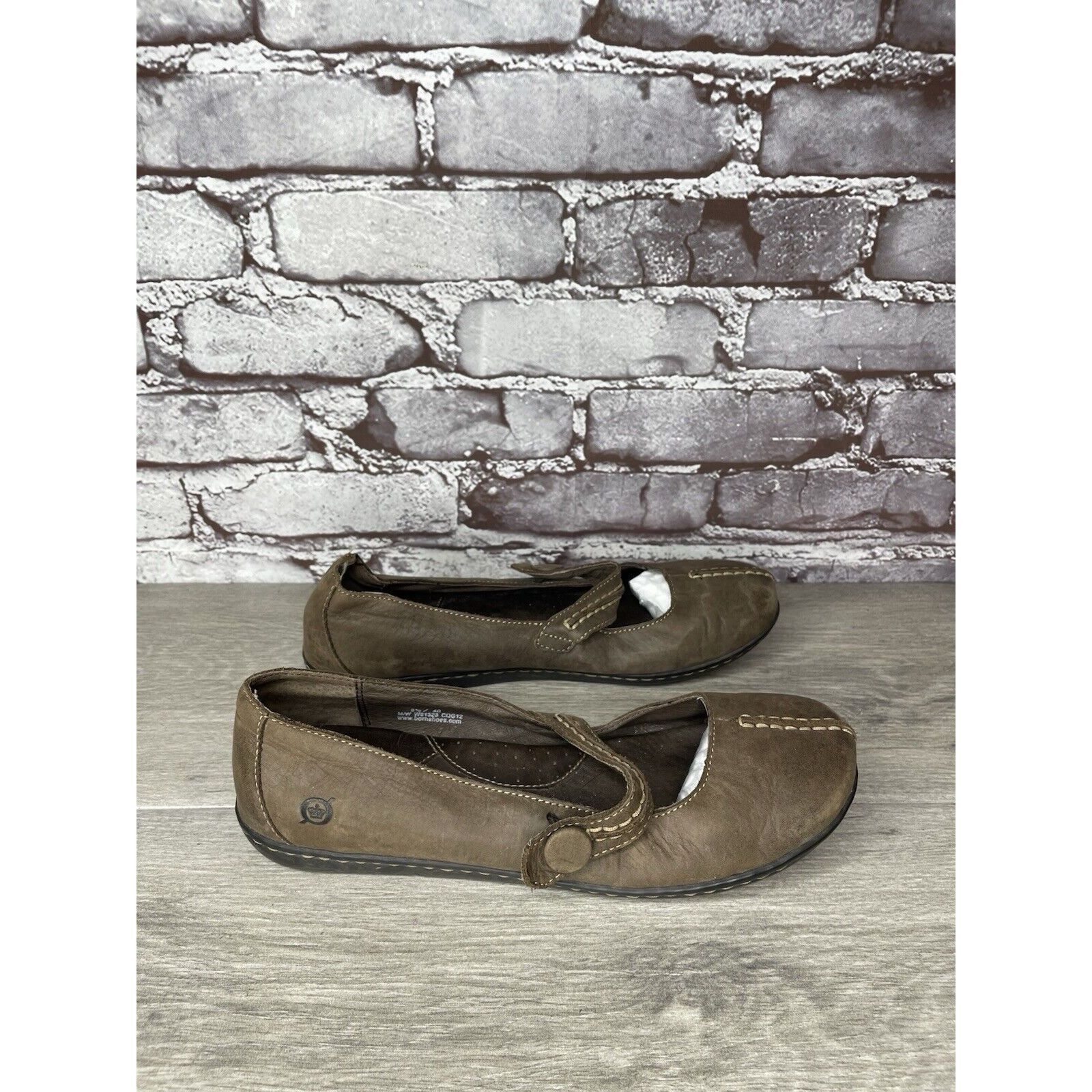 Born Born Handcrafted Brown Leather MaryJane Strap Comfort Shoes Size US 8.5 / IT 38.5 - 10 Thumbnail