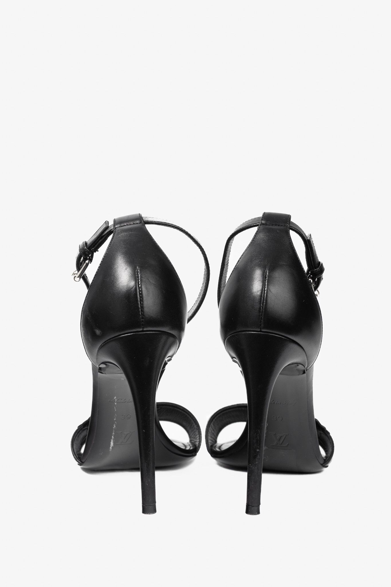 Louis Vuitton Louis Vuitton Black Leather LV Patch Sandals Size US 8.5 / IT 38.5 - 3 Thumbnail