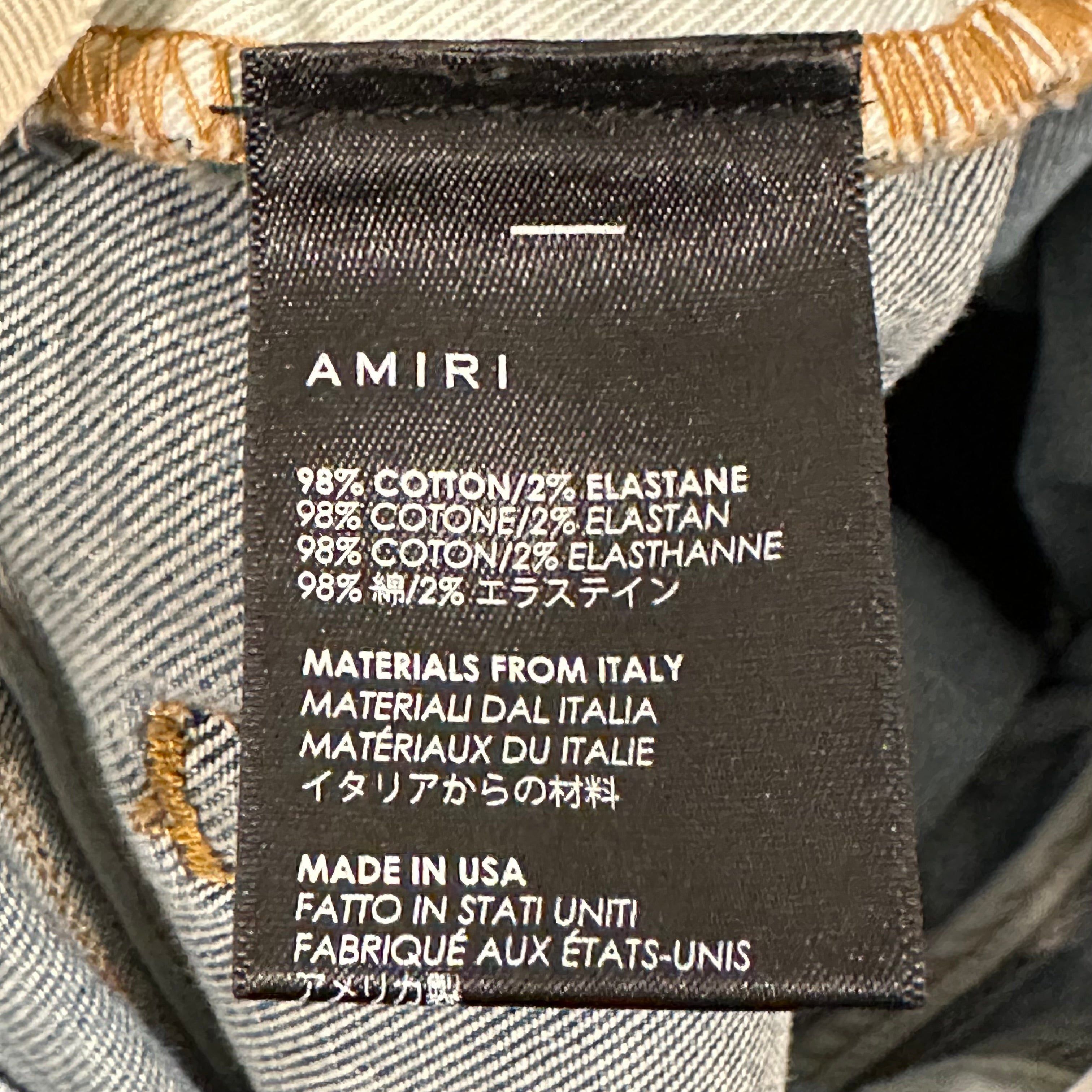 Amiri Amiri MX1 Brown Acid Patch Blue Denim Jeans Sz 33 Size US 33 - 6 Thumbnail