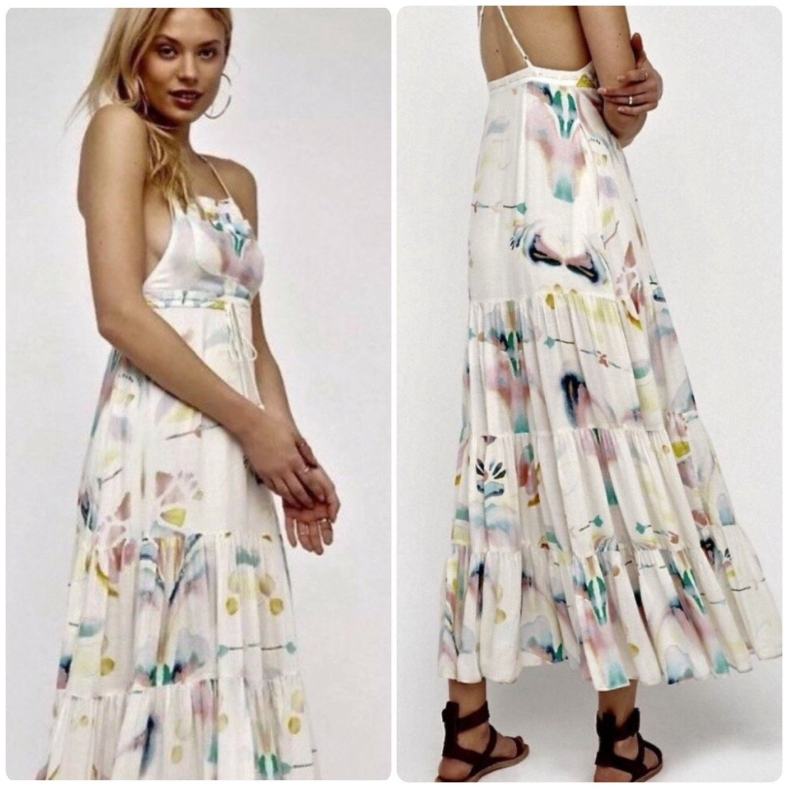 Free People FREE PEOPLE Sounds Of Spring Jumper Floral Maxi Dress Sz XS Size XS / US 0-2 / IT 36-38 - 2 Thumbnail