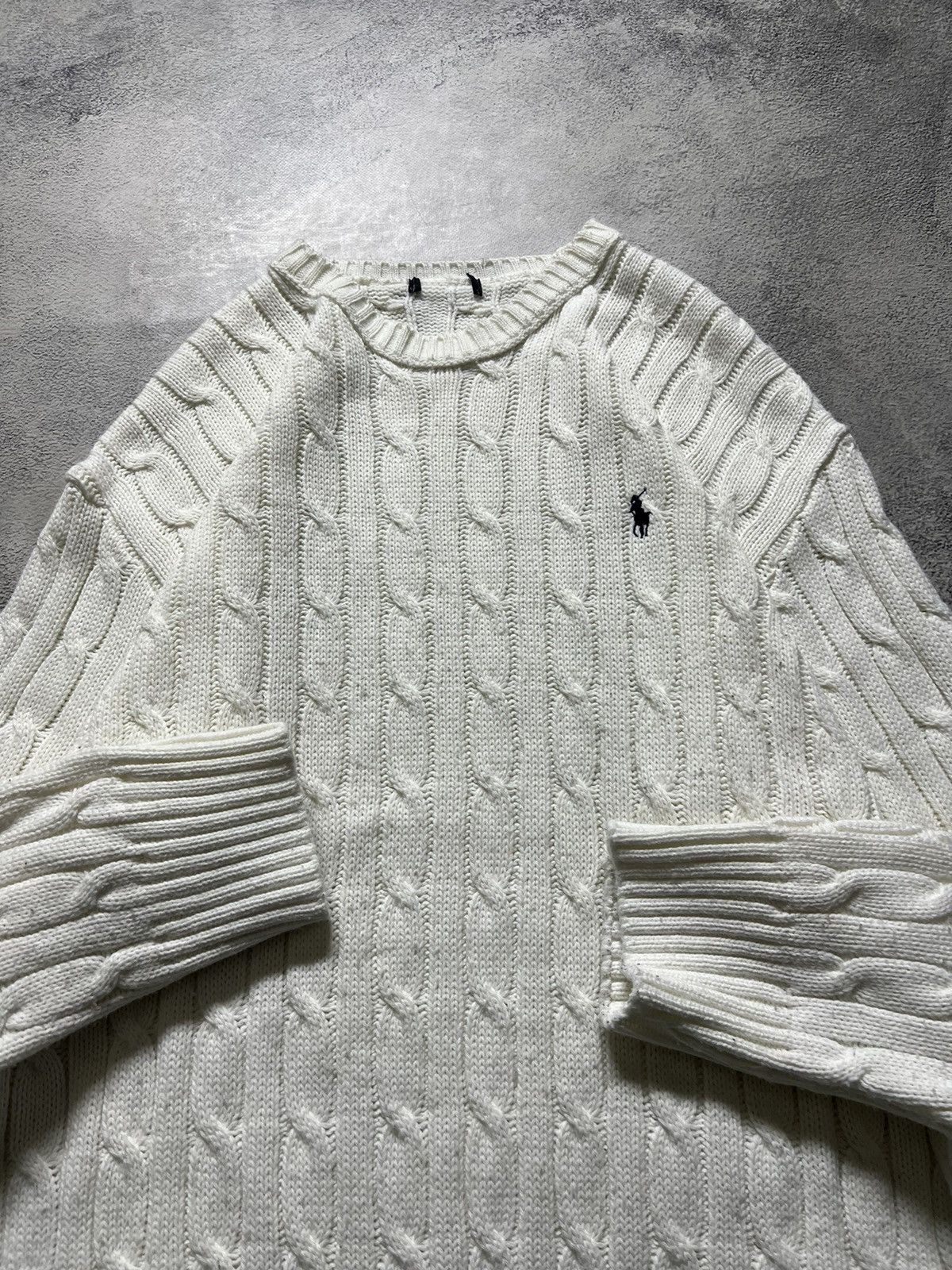 Polo Ralph Lauren × Vintage Vintage Y2k Polo By Ralph Lauren 🤍 Knit Sweater White 90’s Size US XL / EU 56 / 4 - 2 Thumbnail