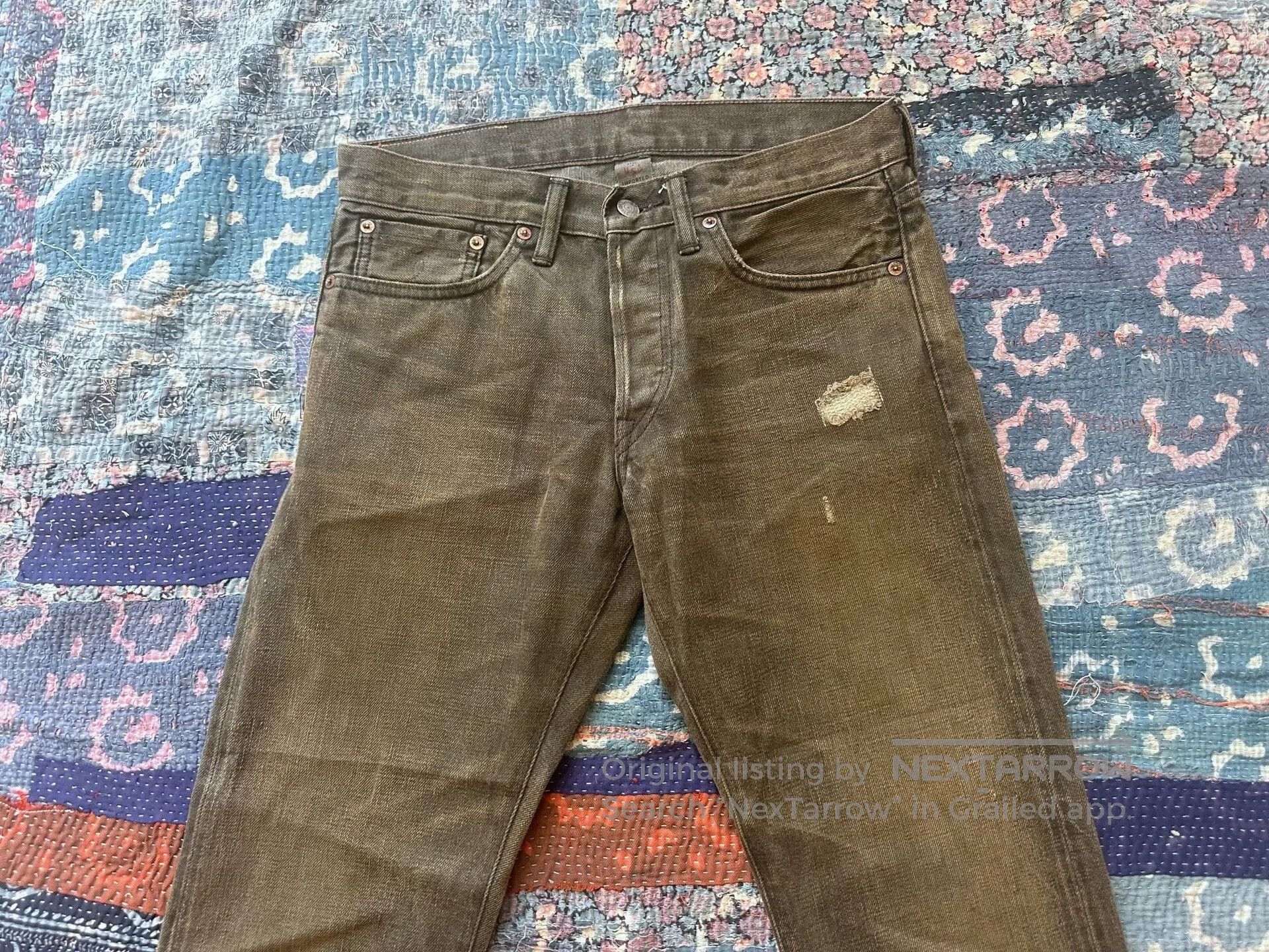 RRL Ralph Lauren distressed slim fit washed denim jeans. Size US 30 / EU 46 - 3 Thumbnail