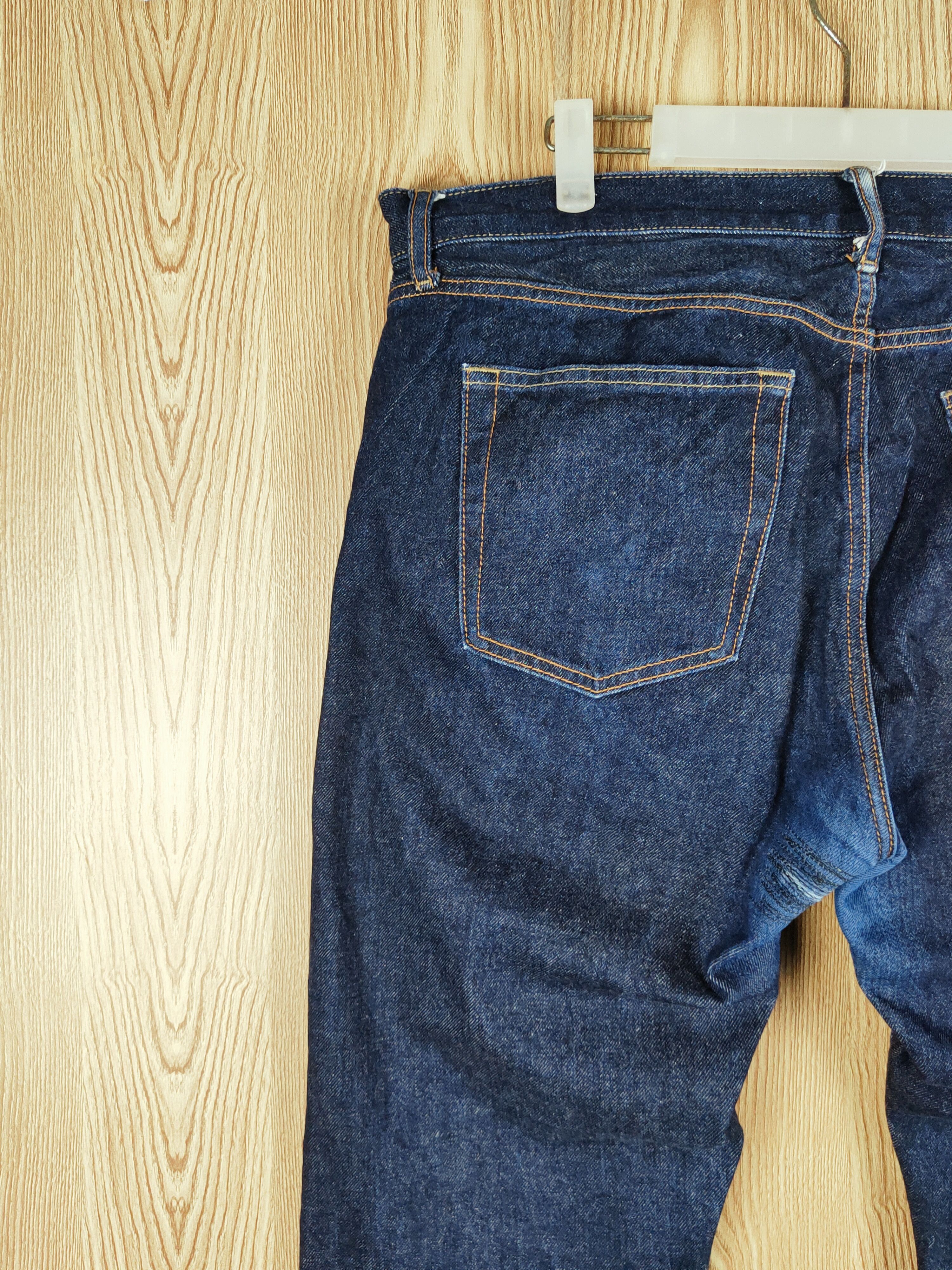 Japanese Brand Uniqlo Dark Blue Distressed Ripped Jeans #S2732 Size US 38 / EU 54 - 9 Thumbnail