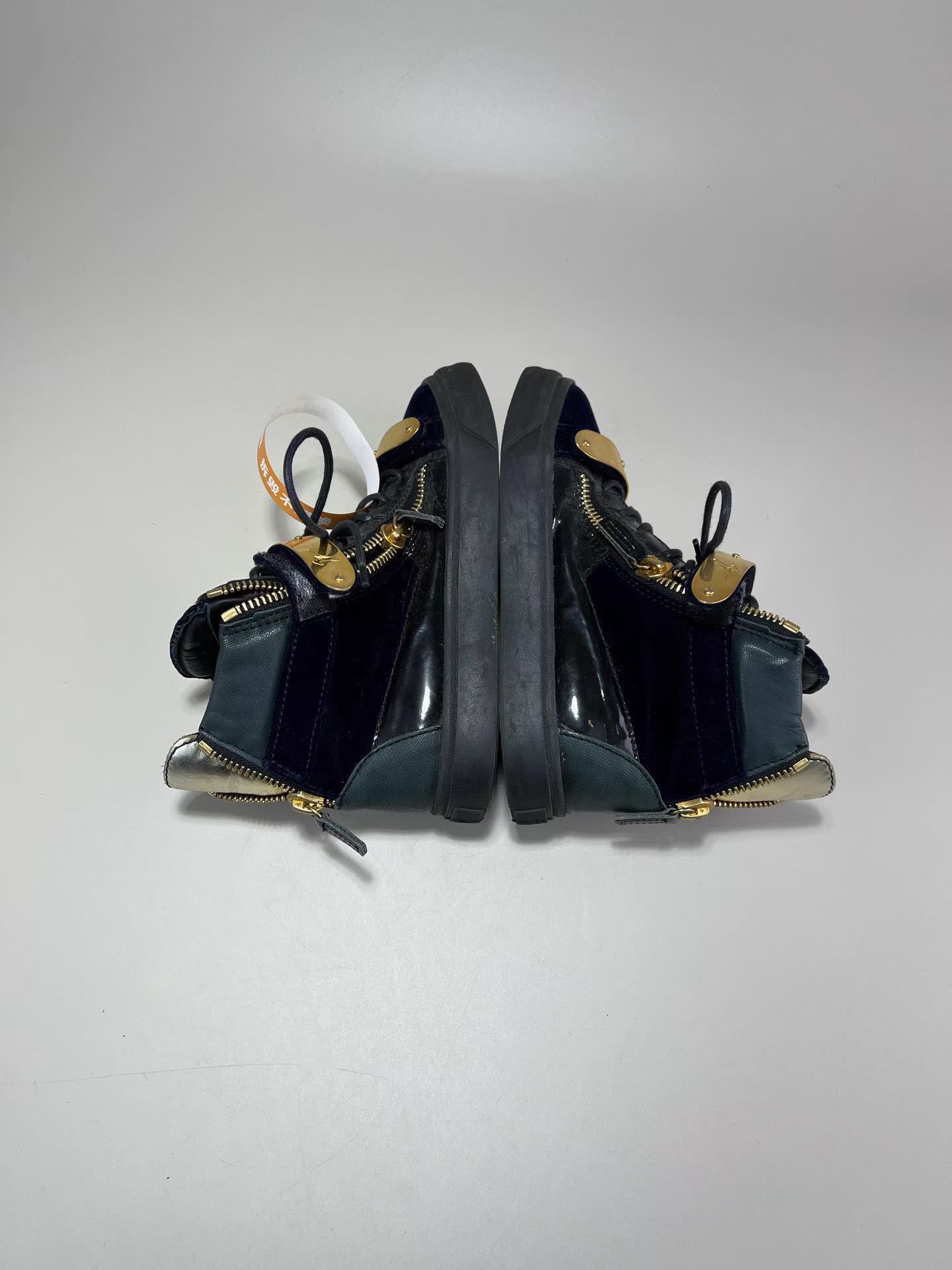 Giuseppe Zanotti GIUSEPPE ZANOTTI GZ Gold Buckle High-top Velcro Sneakers K1 Size US 5 / IT 35 - 5 Thumbnail