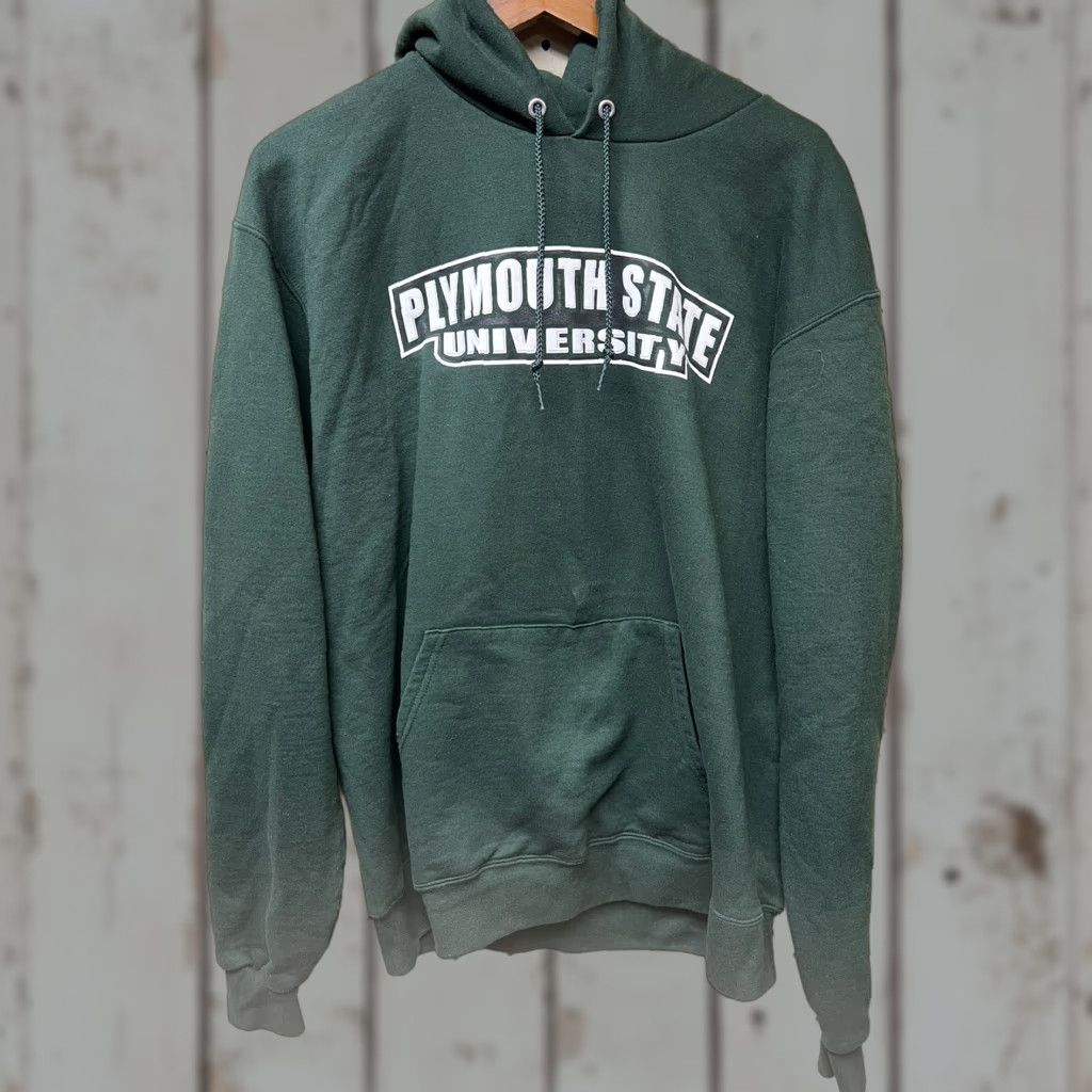 Champion Champion Hoodie Unisex Adults L Green Plymouth State Massachusetts Sweatshirt Pullover Size US L / EU 52-54 / 3 - 1 Thumbnail