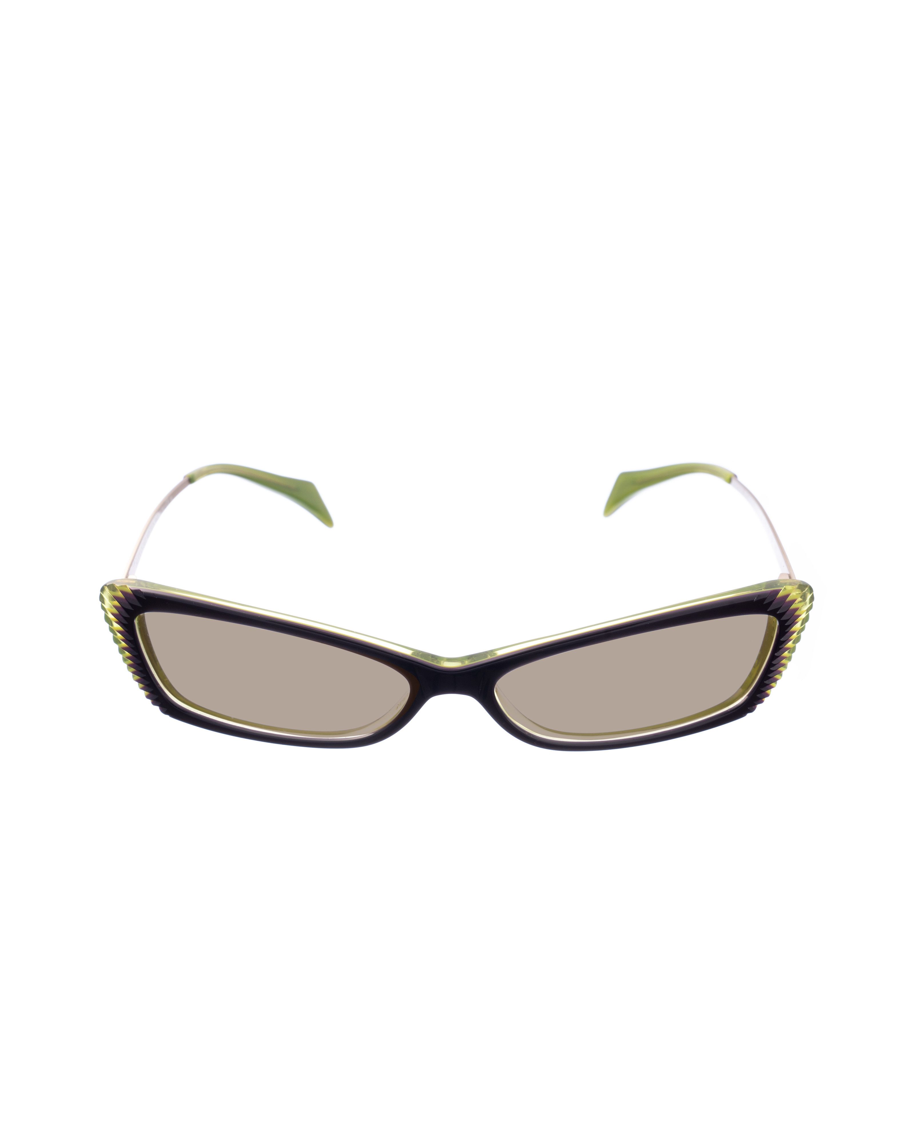 Alexander McQueen Alexander McQueen '90s Black & Green Cat-Eye Sunglasses Size ONE SIZE - 1 Thumbnail