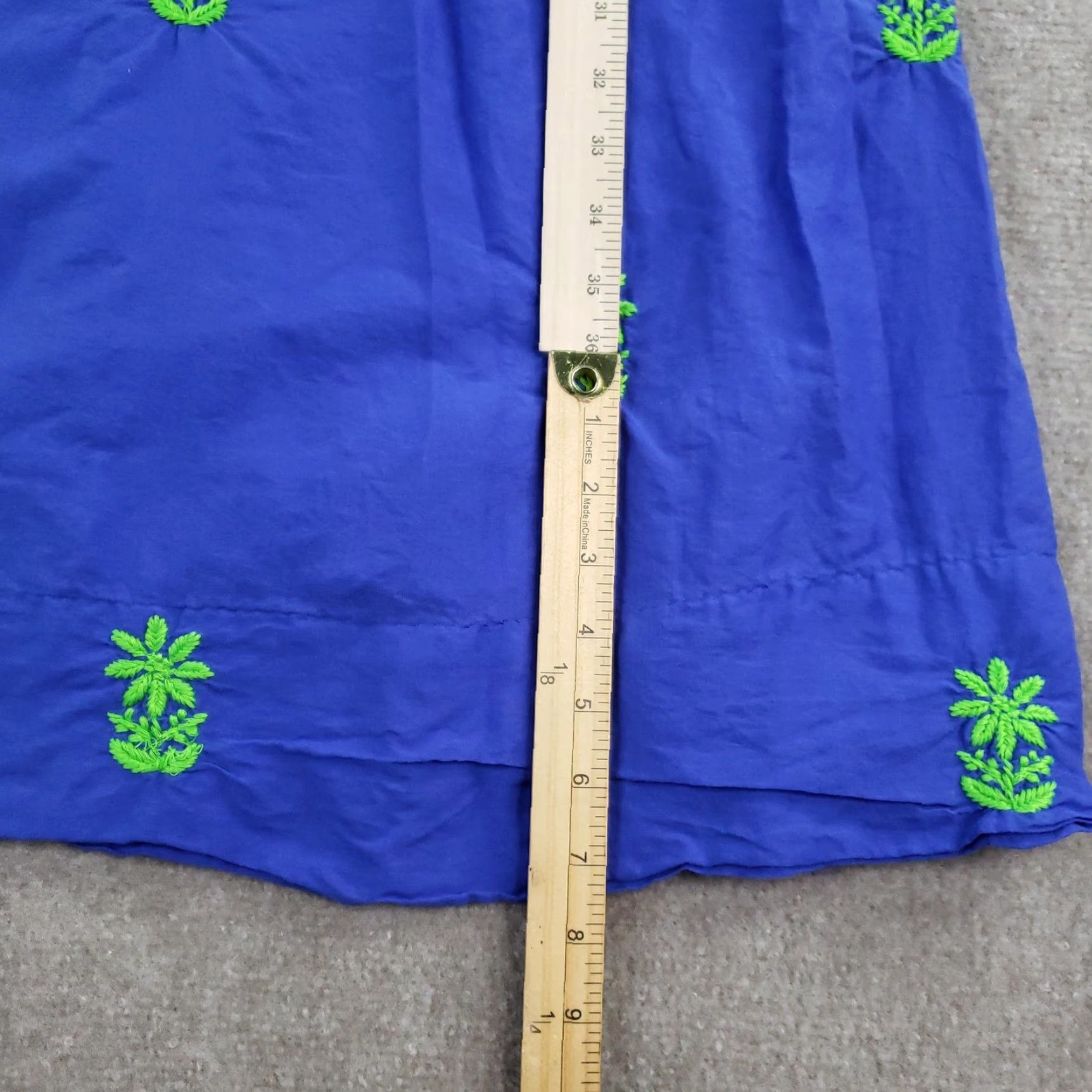 Vintage Gretchen Scott Dress Womens Small Blue Embroidered Floral Sundress Size S / US 4 / IT 40 - 5 Thumbnail