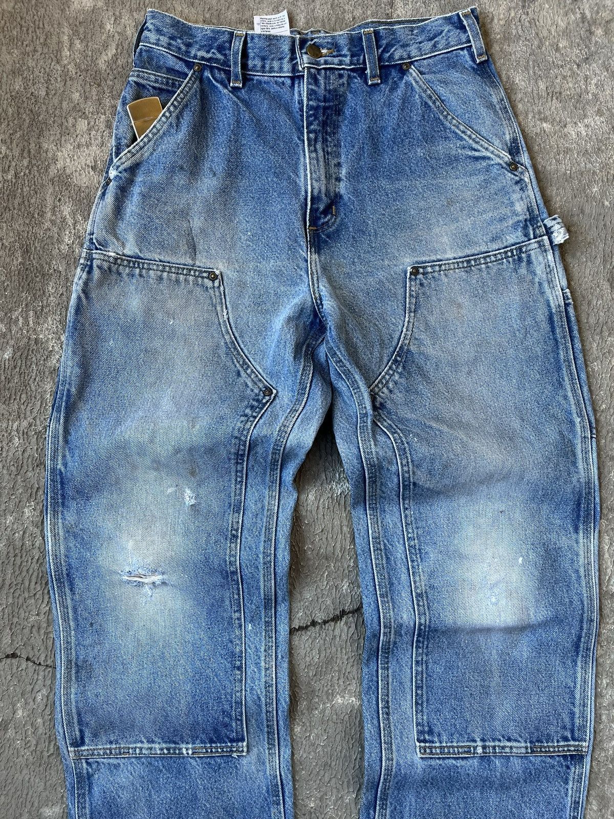 Carhartt Carhartt Double Knee Pants Denim B01 Dnm | 30 Dungaree Fit Size US 30 / EU 46 - 1 Thumbnail