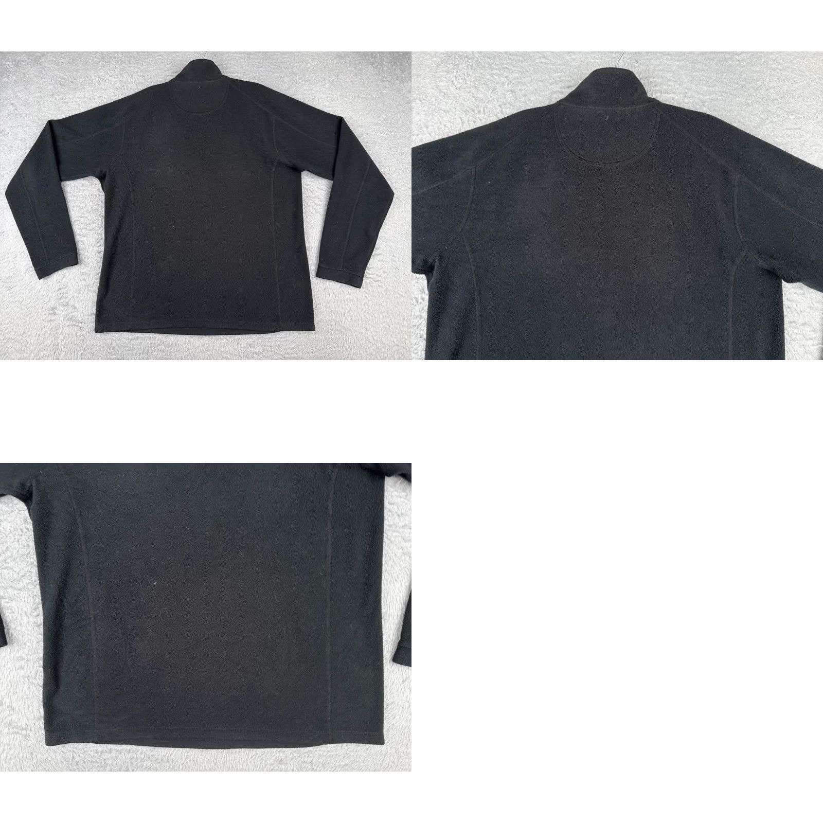 Vintage L.L. Bean Sweater Women Medium Black Long Sleeve 1/4 Zip Fleece Poly Pullover Hike Size M / US 6-8 / IT 42-44 - 9 Thumbnail