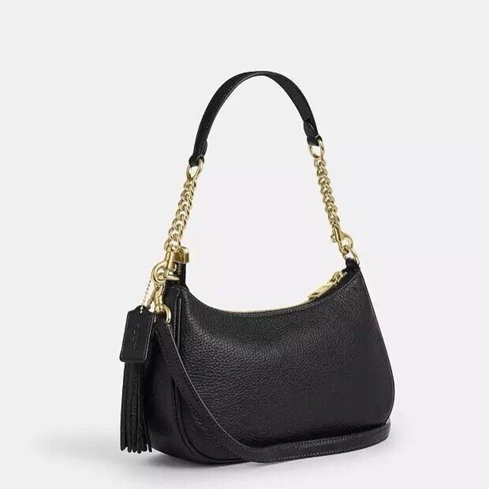 Coach NWT COACH Teri Shoulder Bag With Rivets Gold/Black CAK03 Size ONE SIZE - 5 Thumbnail