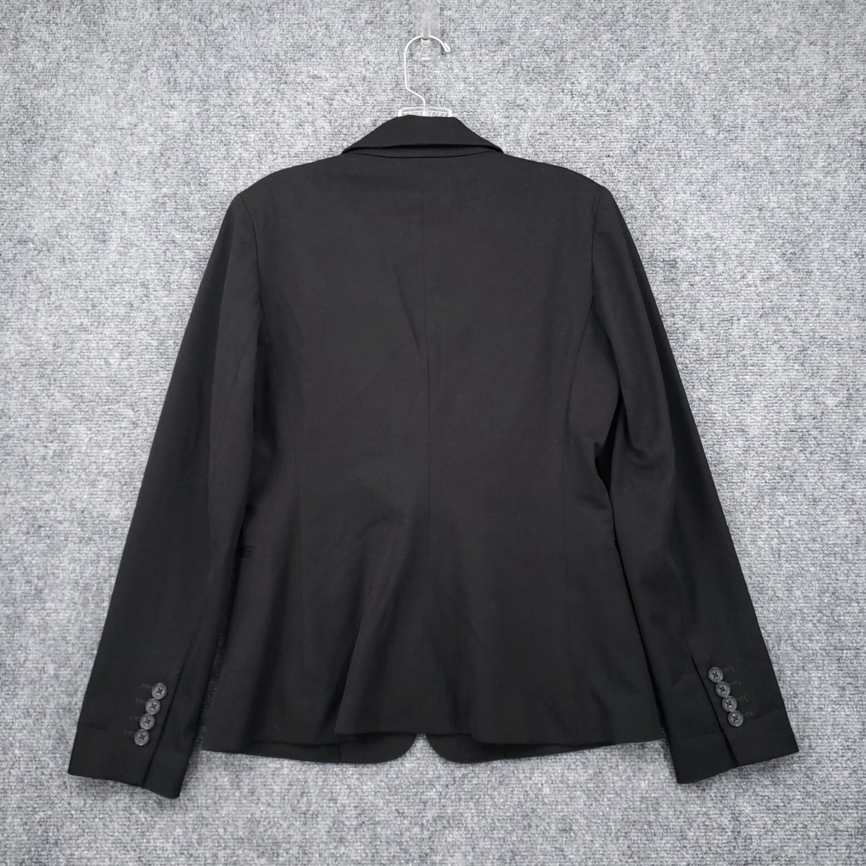 Express Express Blazer Women 6 Black One Button Notch Lapel Stretch Jacket Size M / US 6-8 / IT 42-44 - 2 Thumbnail