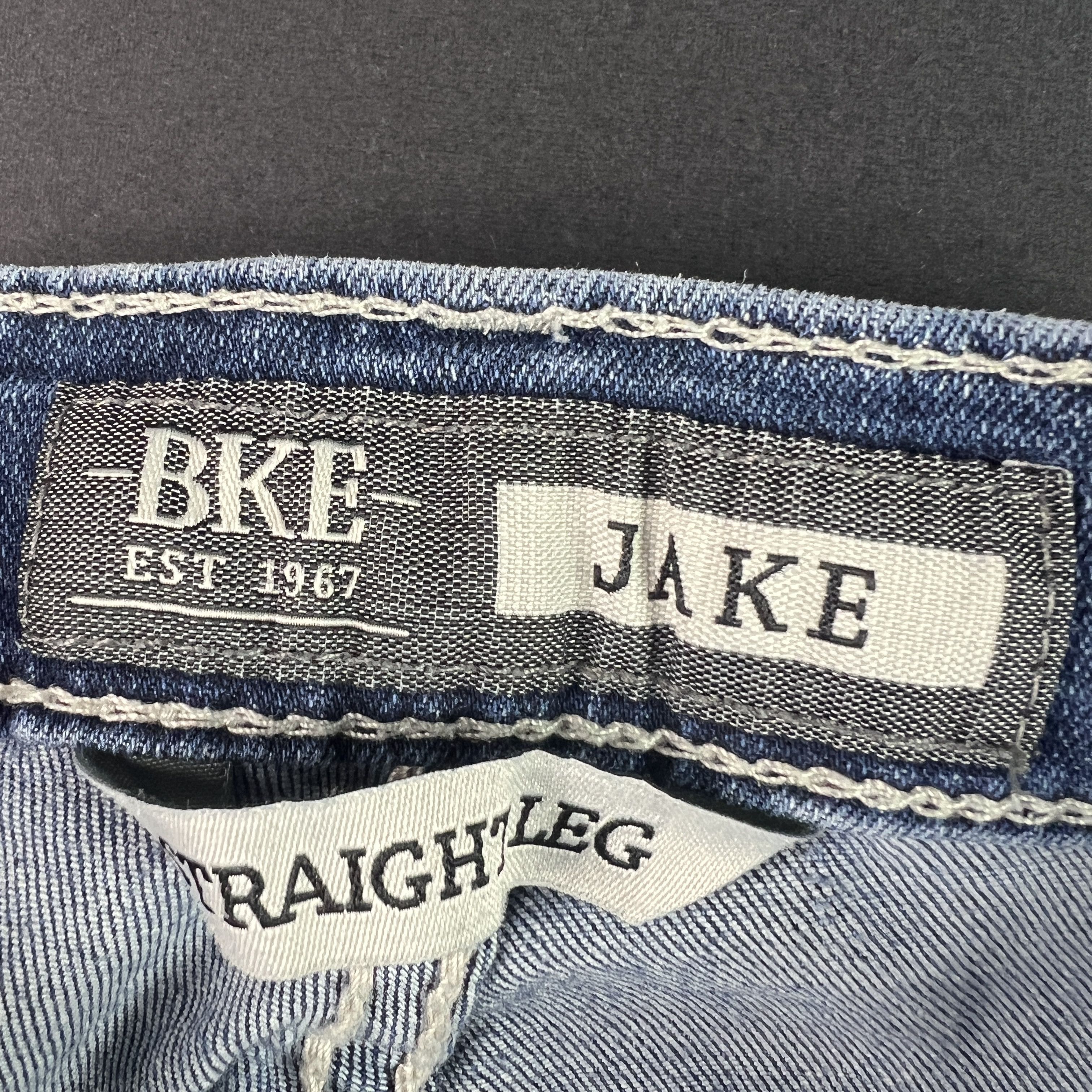 BKE BKE Jeans Jake Straight Light Blue Faded Distressed Denim Size US 28 / EU 44 - 8 Thumbnail