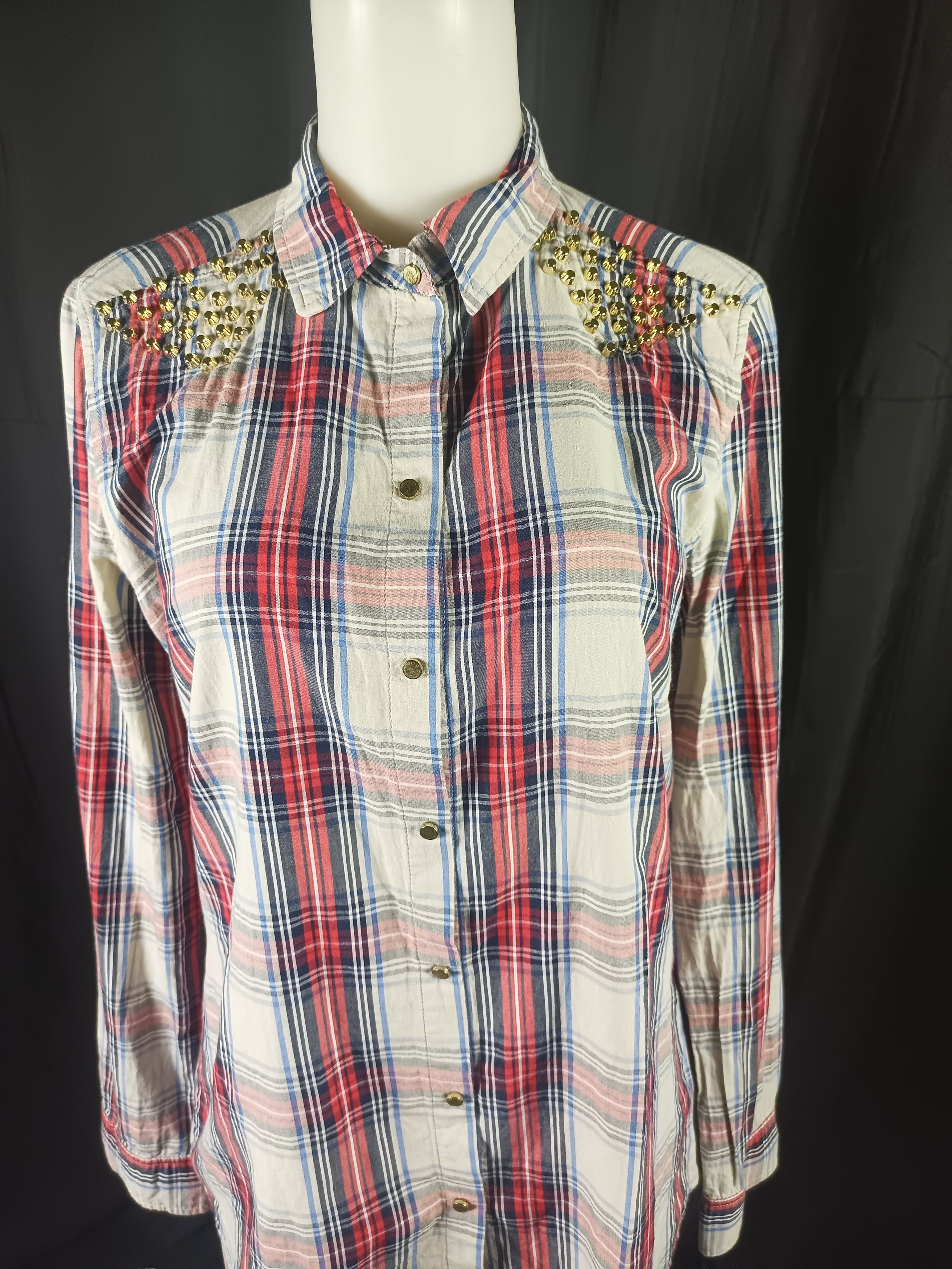 Designer × Japanese Brand × Zara ZARA TRAFALUC MMXII Collection Women Plaid Stud Shirt Size M / US 6-8 / IT 42-44 - 21 Thumbnail