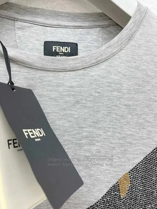 Fendi Fendi Gray Cotton Long Sleeve T-Shirt in XS . Size US XS / EU 42 / 0 - 4 Thumbnail