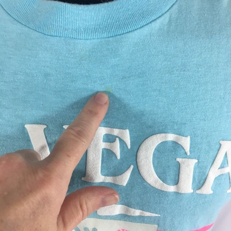 Unknown London Vtg Painted Blue NEON Pink Las Vegas A OK 1988 NEON T Shirt Size US S / EU 44-46 / 1 - 6 Thumbnail