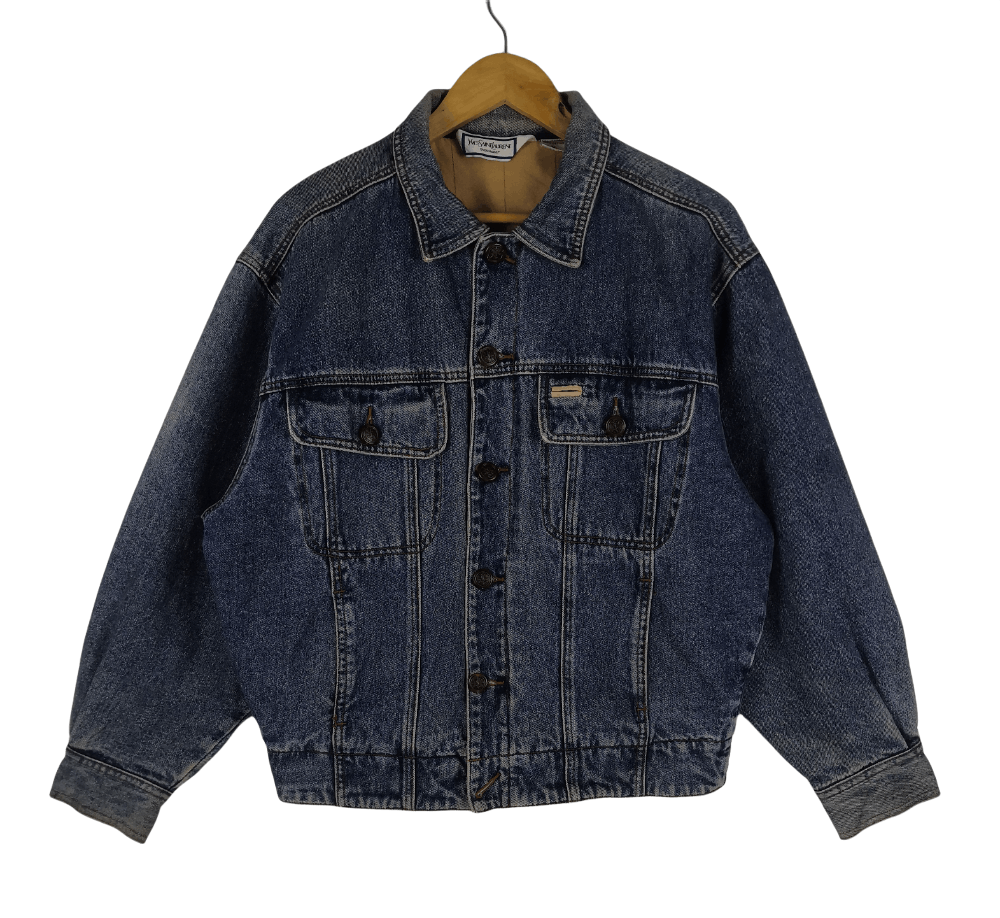 Yves Saint Laurent Vintage 90s Yves Saint Laurent Jacket YSL Denim Trucker Size US M / EU 48-50 / 2 - 1 Thumbnail