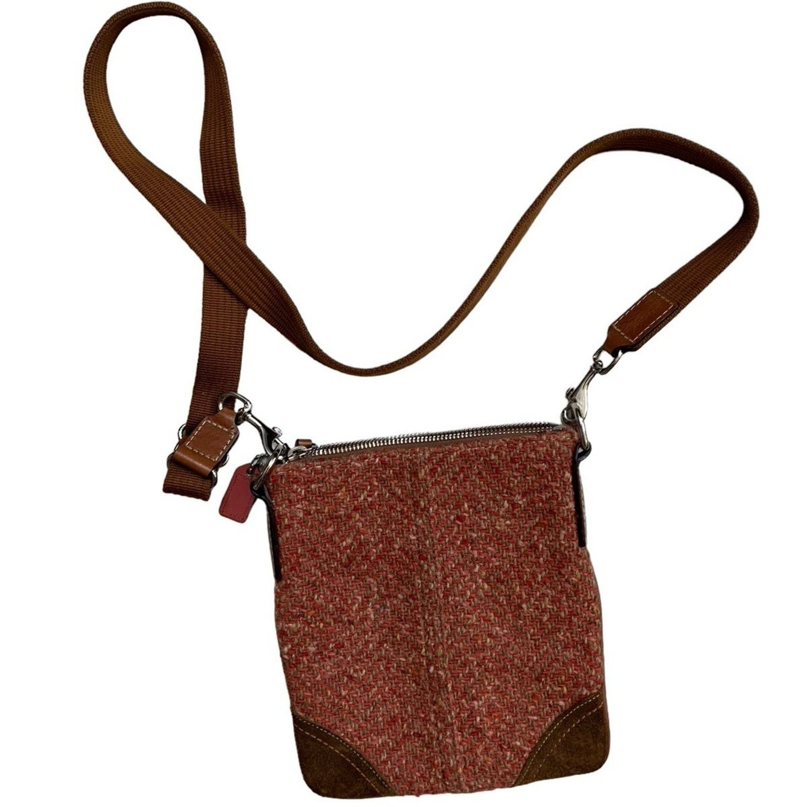 Coach Coach Kitt Crossbody Messenger weed Wool Suede Leather Trim Size ONE SIZE - 2 Thumbnail