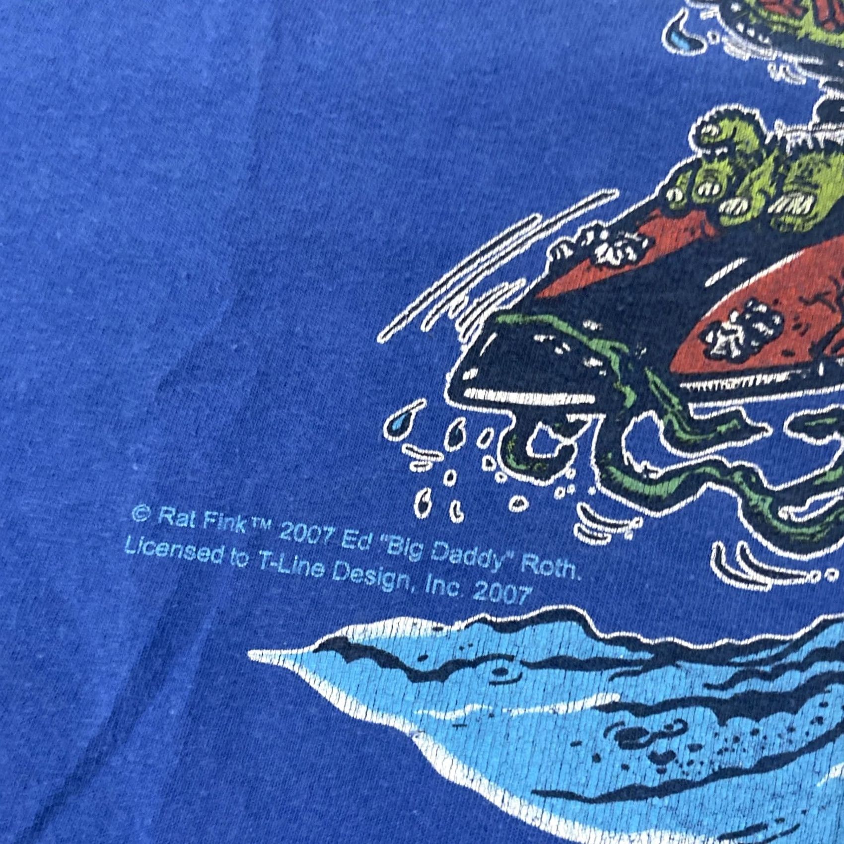 Vintage VINTAGE Rat Fink Shirt Men 2XL Blue Graphic Print Tee 2XL Adult T-Shirt Cars Art Size US XXL / EU 58 / 5 - 2 Thumbnail