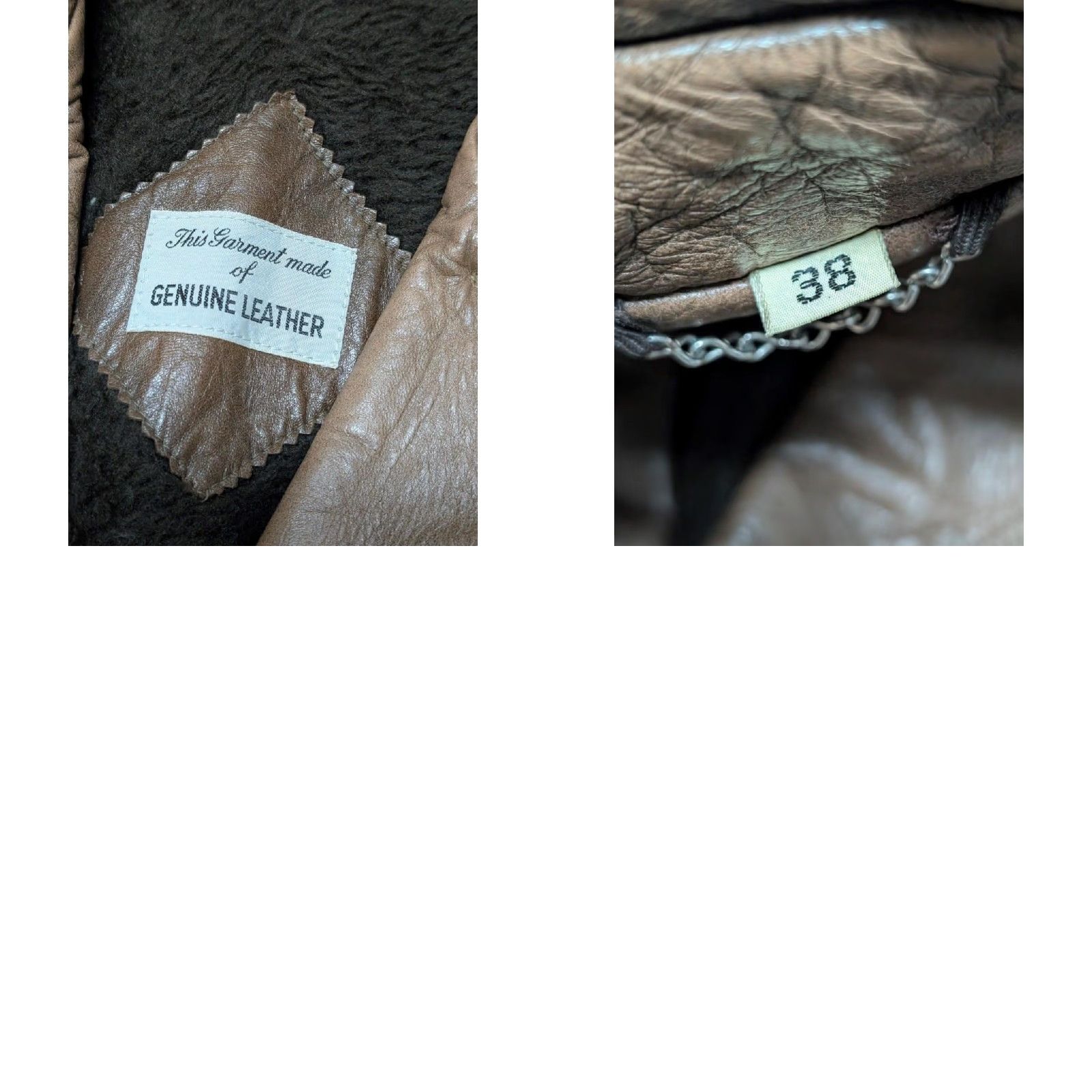 Doublet VINTAGE USA made DOUBLE BREASTED leather coat 38 brown PATINA cowhide 1970s - Mens Coat Size US S / EU 44-46 / 1 - 8 Thumbnail