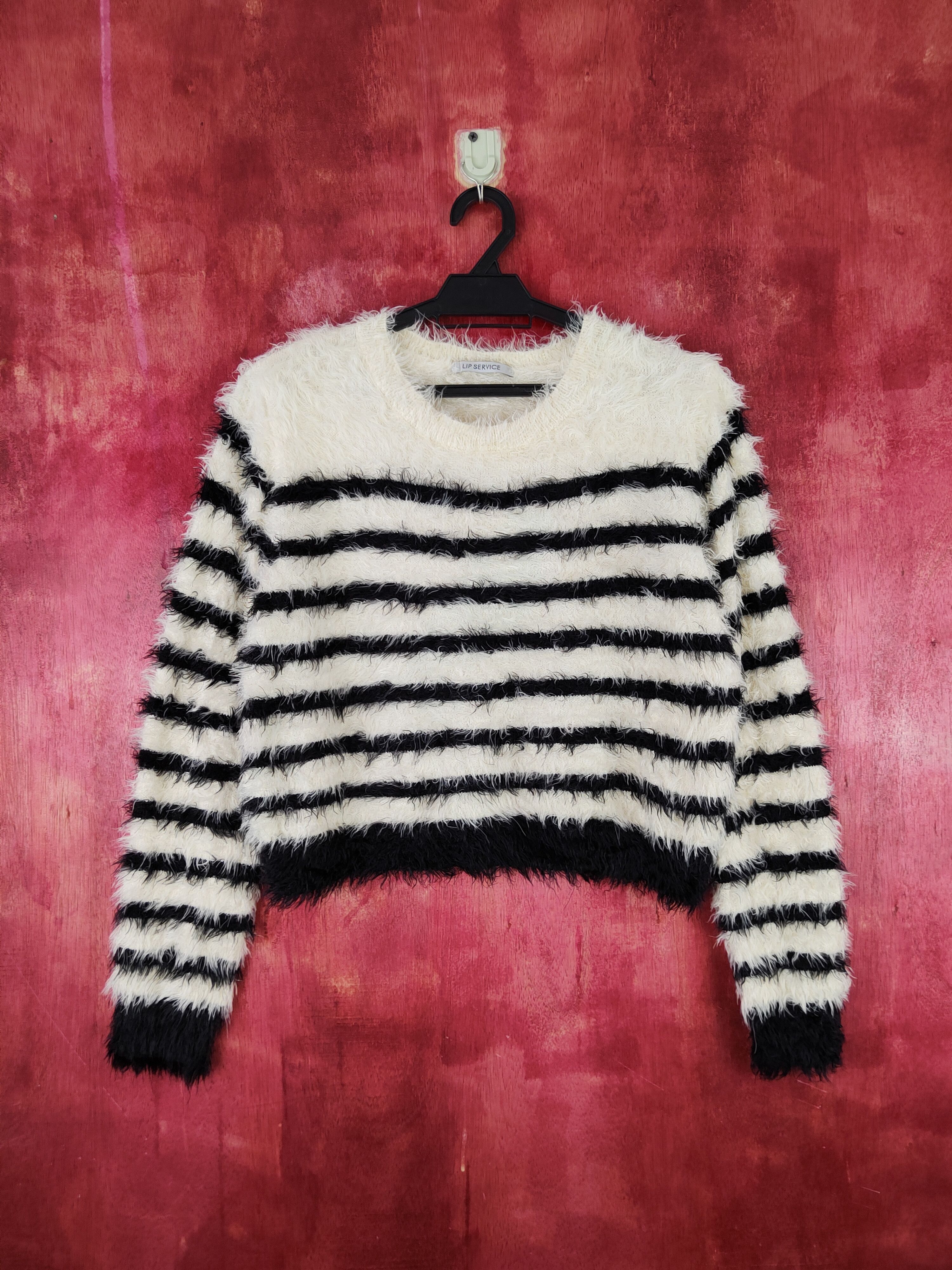 Homespun Knitwear × Japanese Brand × Lip Service Lip Service Black Shag Shaggy Fur Mohair Knitwear #S1906 Size M / US 6-8 / IT 42-44 - 1 Thumbnail