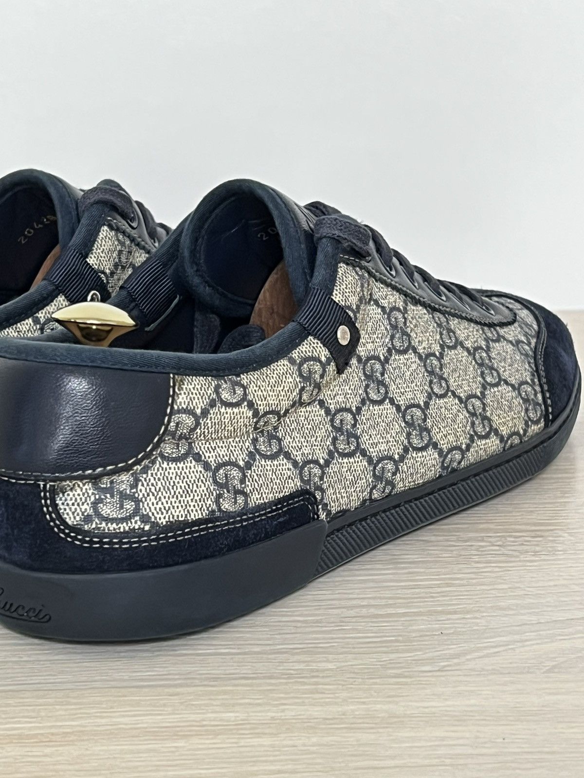 Gucci Gucci GG Supreme Monogram Canvas Sneakers Navy Suede Size US 9.5 / EU 42-43 - 12 Thumbnail