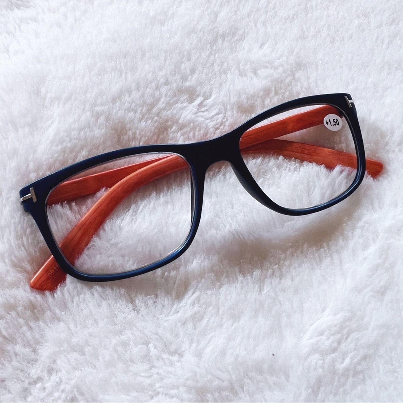 Other Olivia Blue with Orange Wood Reader Glasses Size ONE SIZE - 5 Thumbnail