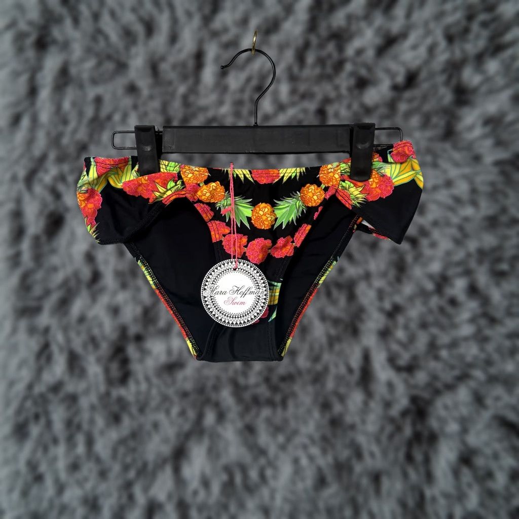 Mara Hoffman Mara Hoffman Bikini Bottom S Pineapple Botanical Floral Multicolor Ruffle Elastic Waist Lined Nylon Spandex Swim Bottom Womens XS? Size 28" / US 6 / IT 42 - 1 Thumbnail