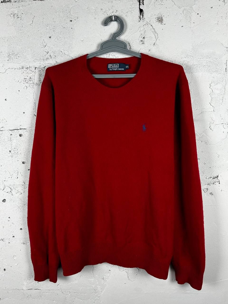 Polo Ralph Lauren × Ralph Lauren × Vintage Vintage Polo Ralph Lauren Lambs Wool Red Sweater Size US XXL / EU 58 / 5 - 2 Thumbnail