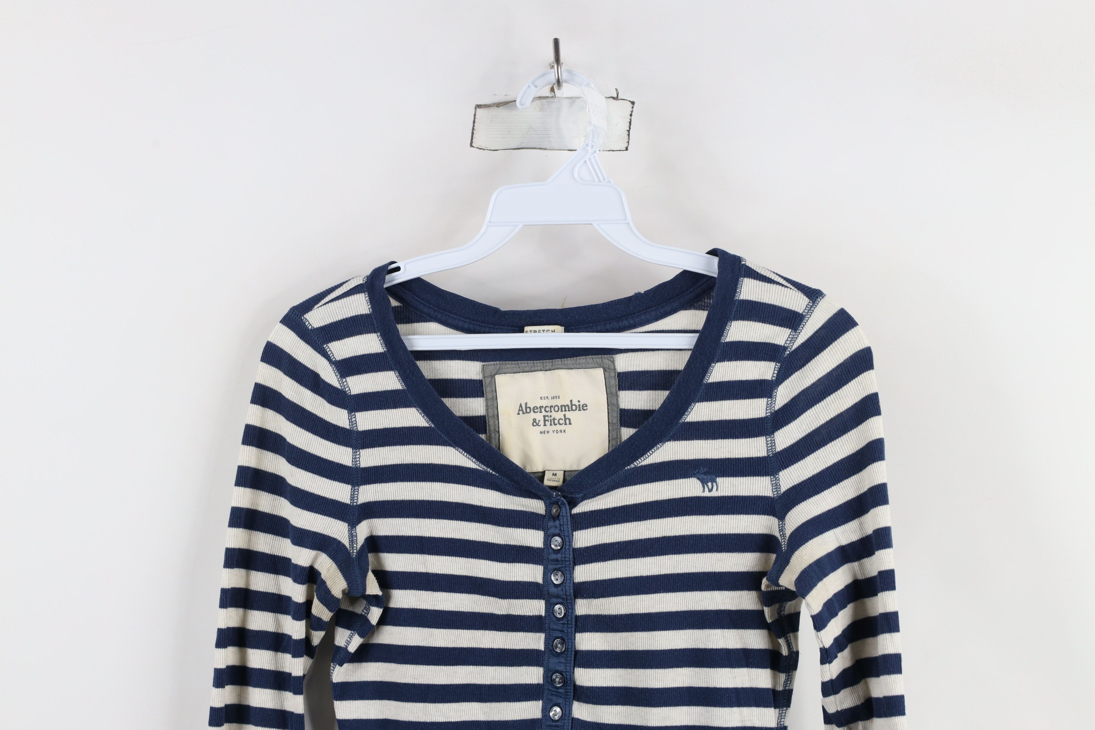 Abercrombie & Fitch × Vintage Vintage 90s Y2K Abercrombie & Fitch Knit Henley T-Shirt Size M / US 6-8 / IT 42-44 - 2 Thumbnail