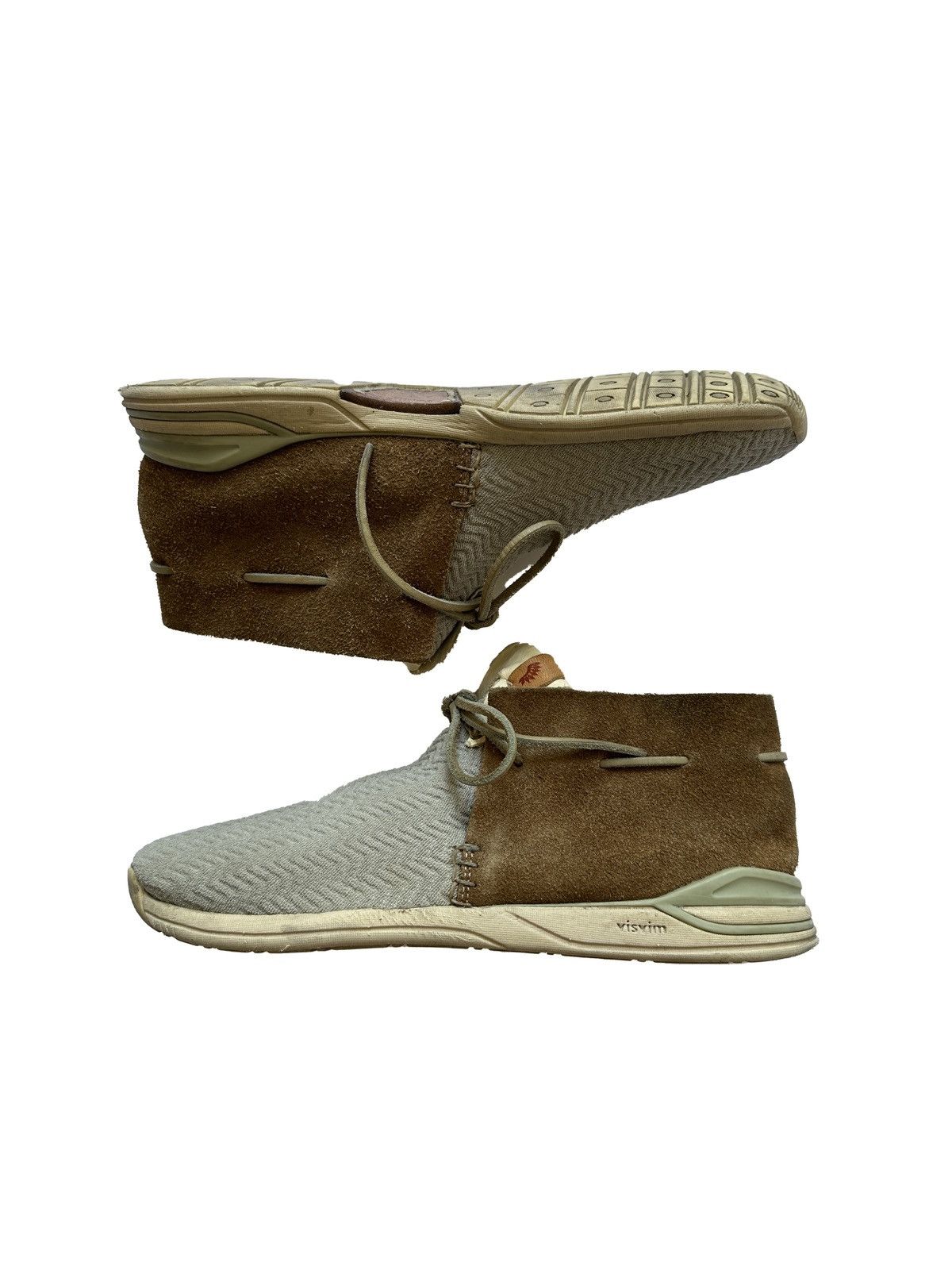 image of Visvim Fw16 Huron Mesh Moc-Folk Shoes in Grey, Men's (Size 9.5)