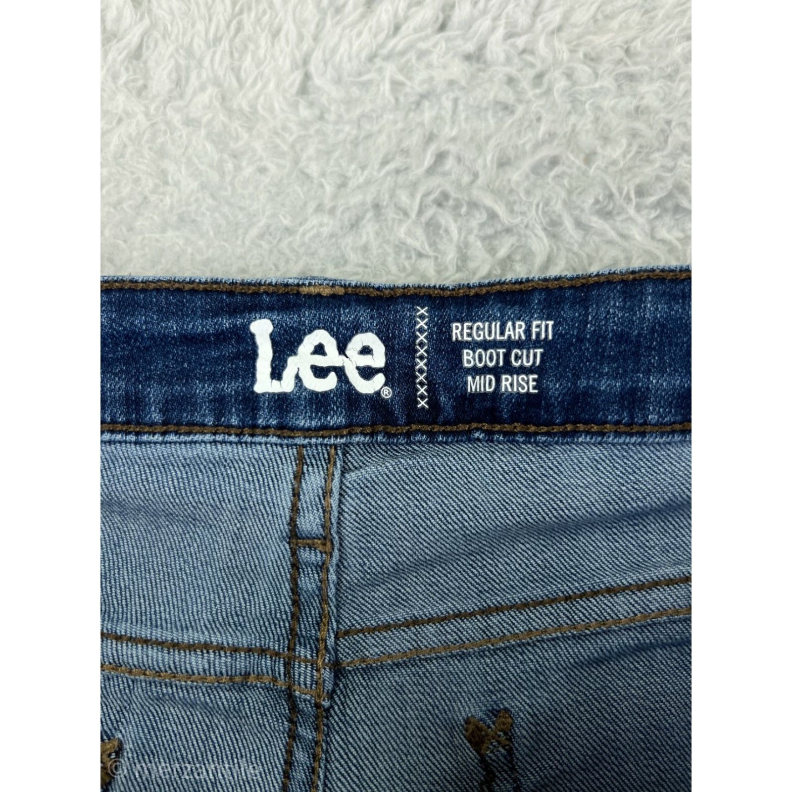 Lee Lee Womens Jeans Bootcut Blue Denim 32 Mid Rise Stretch Casual Southwest style Size 24" / US 00 / IT 34 - 4 Thumbnail