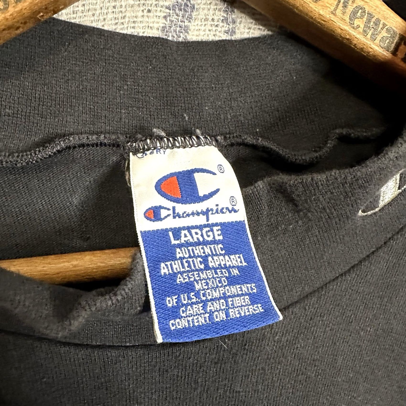 Champion VINTAGE Champion Black Long Sleeve Shirt Mens Large Mock Neck 90s Cotton Size US L / EU 52-54 / 3 - 4 Thumbnail