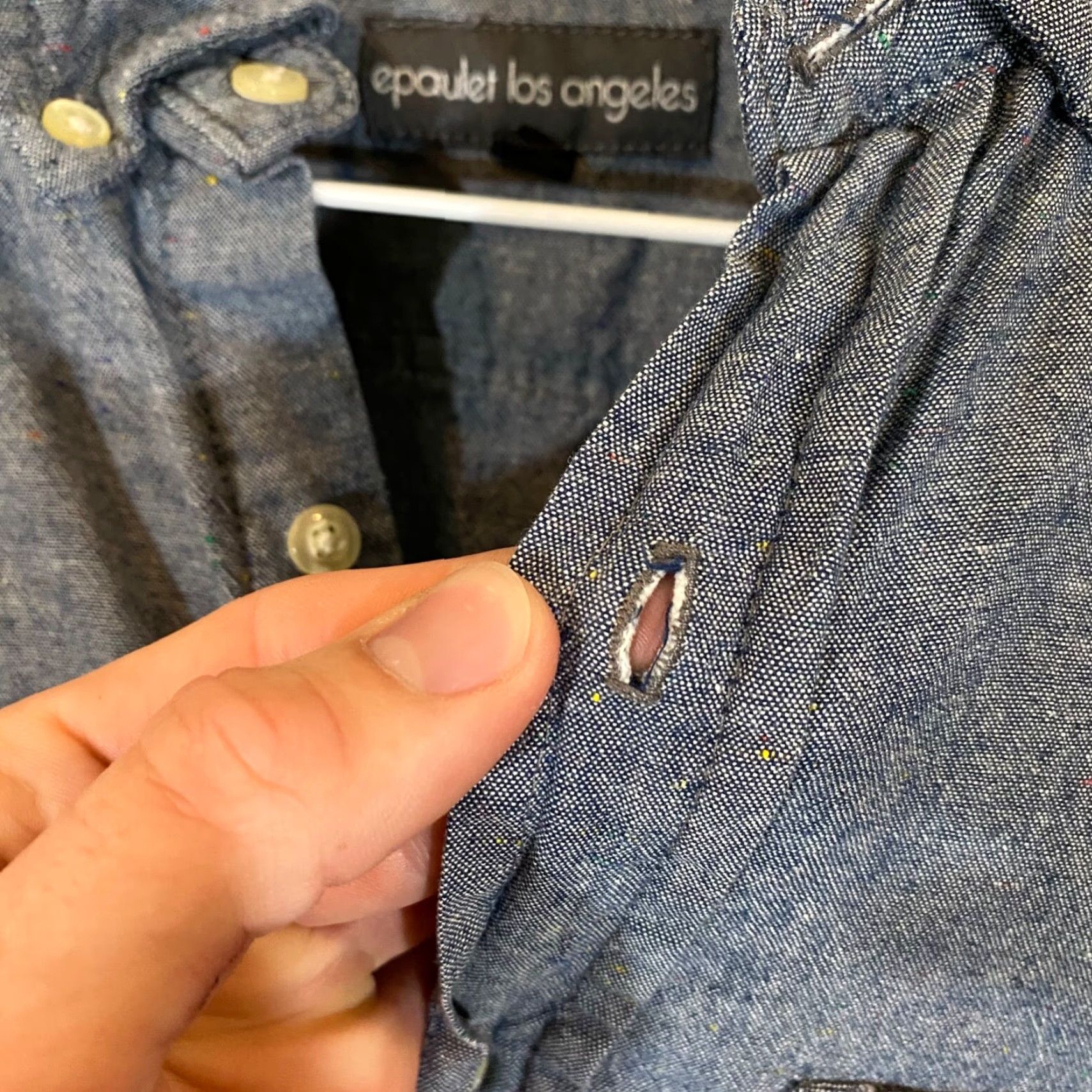 Epaulet Epaulet Los Angeles Mens Dress Shirt Medium Blue Button Down USA Made Shirt Mens Blue Button Down USA Epaulet Modern Slim Fit Regular Size M Size 40R - 7 Thumbnail