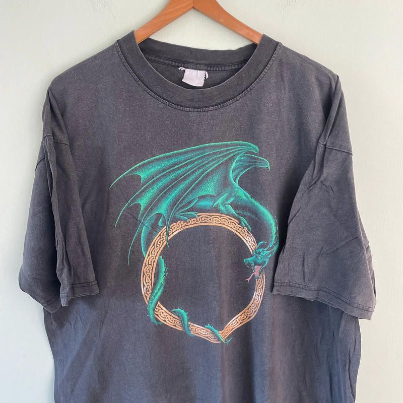 Designer Vintage 90s / 80s single stitch Celtic graphic T shirt Size US XXL / EU 58 / 5 - 5 Thumbnail