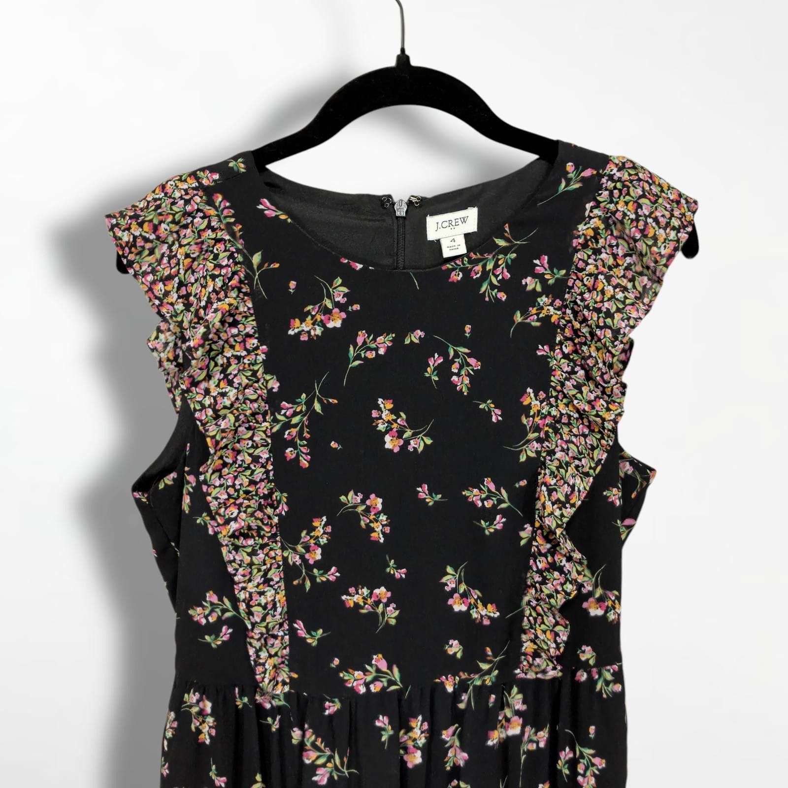 J.Crew J.Crew Floral Ruffle Maxi Dress Size S / US 4 / IT 40 - 6 Thumbnail
