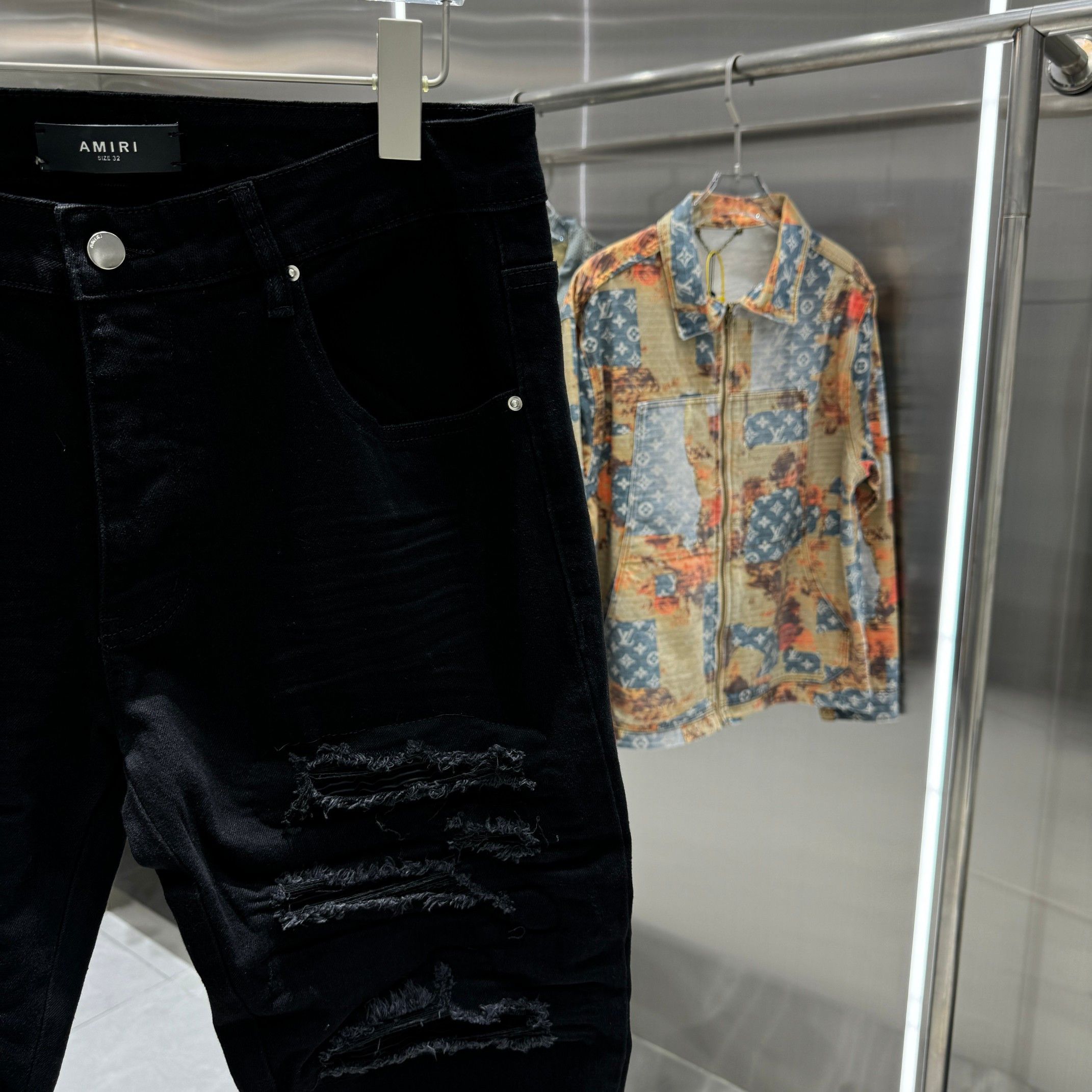 Other Broken hole street trend slim fit small leg elastic jeans Size US 34 / EU 50 - 3 Thumbnail