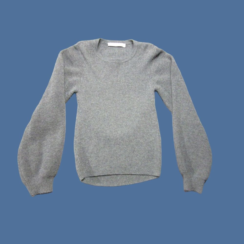 Iro IRO Sweater Women Medium Gray Paris Idaya Cashmere Ribbed Knit Open Back Cut Out Pullover Crew Neck Casual Winter Fall Ladies Size M / US 6-8 / IT 42-44 - 1 Thumbnail