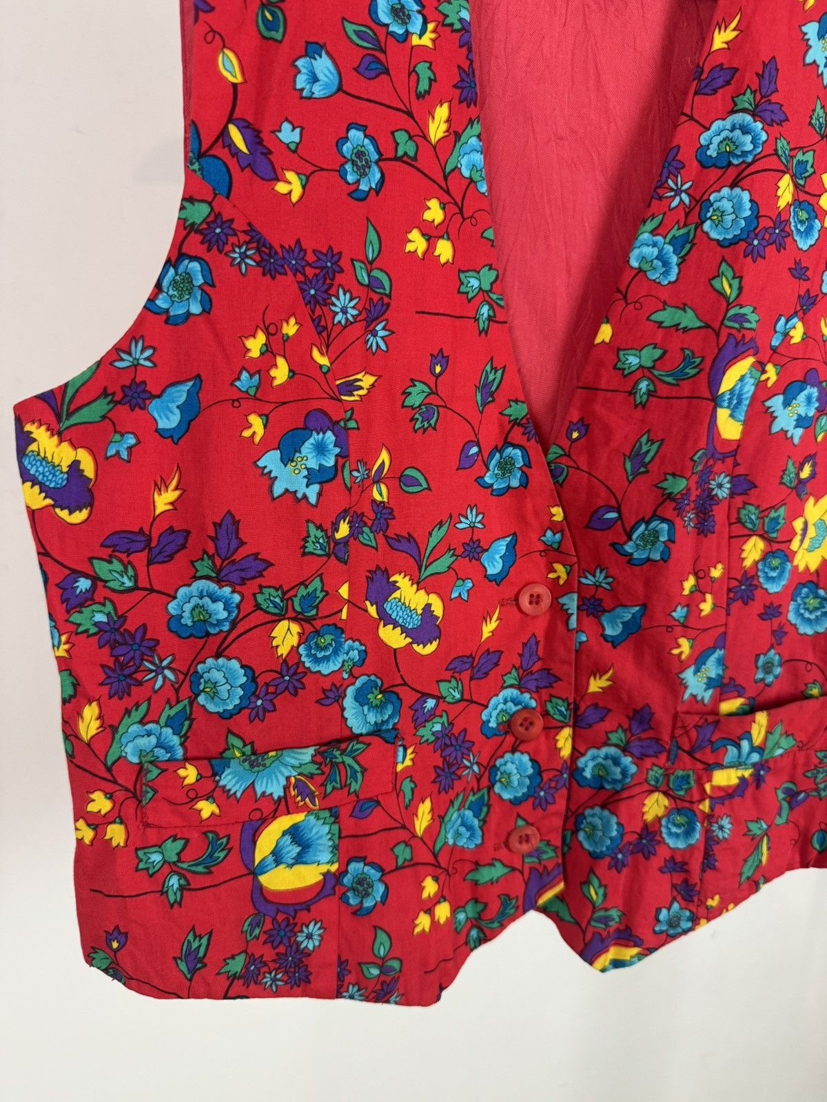 Other Vintage 80’s TECHNICS Floral Waistcoat - Vibrant Boho Style Size M / US 6-8 / IT 42-44 - 5 Thumbnail