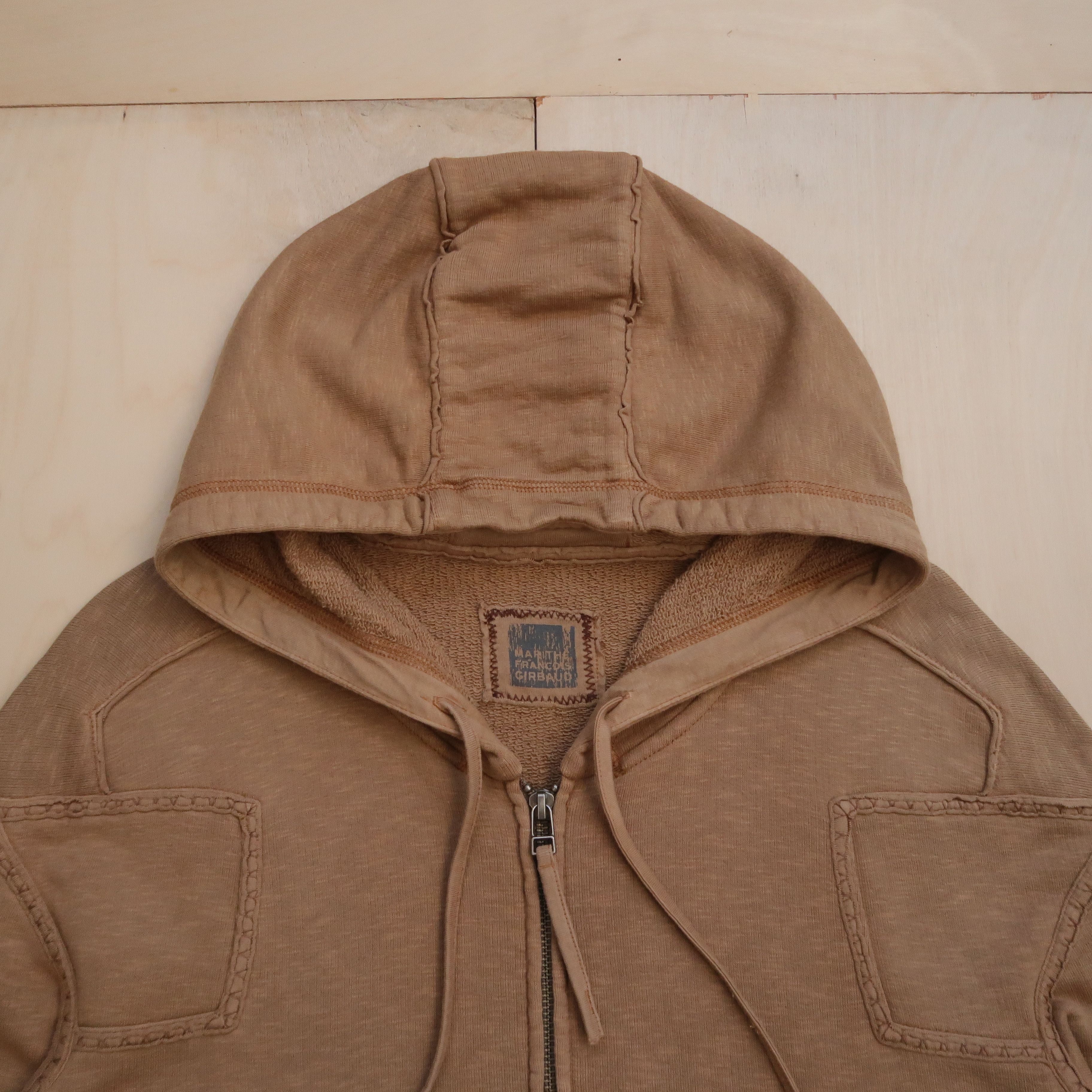 1990s Marithe Francois Girbaud Patchwork Brown Hoodie