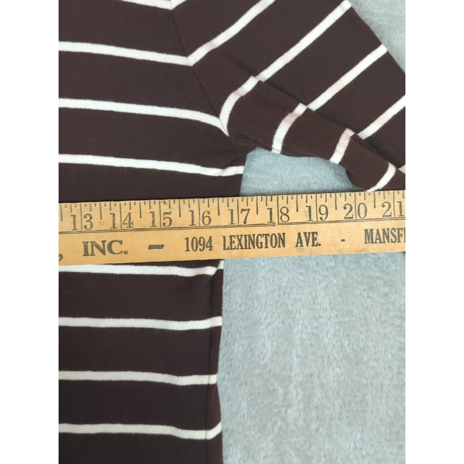Ralph Lauren Lauren Ralph Lauren Womens Brown Striped Tee Shirt 3/4 Sleeve Boat Neck Sz L Mens Womens Girls Boys? Size L / US 10 / IT 46 - 5 Thumbnail