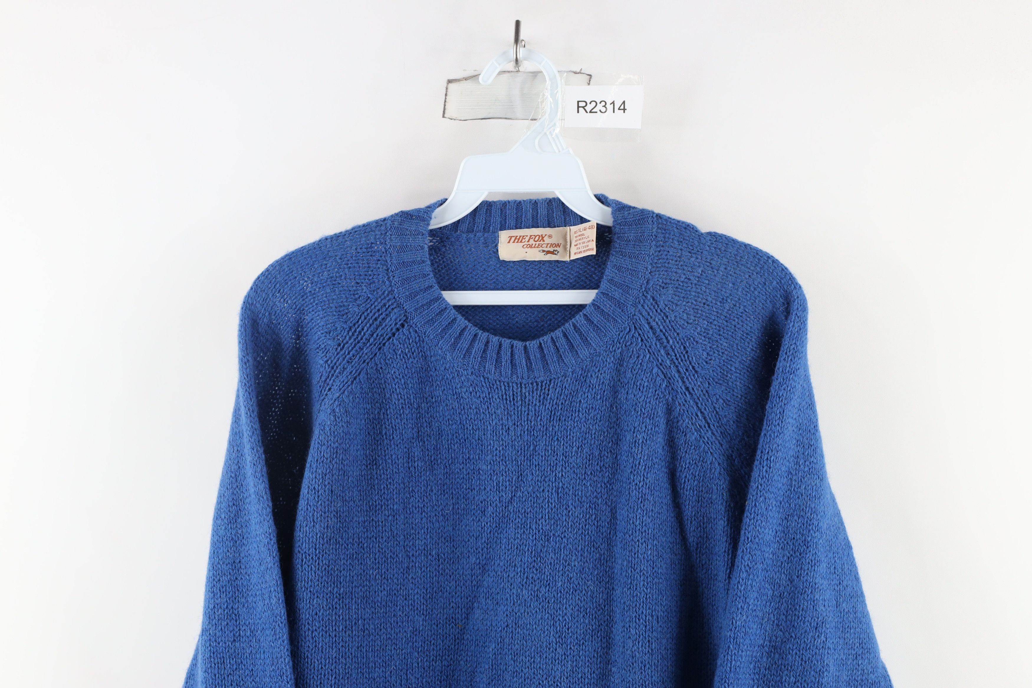 Vintage Vintage 70s Streetwear Wool Blend Knit Crewneck Sweater Blue Size US XL / EU 56 / 4 - 2 Thumbnail