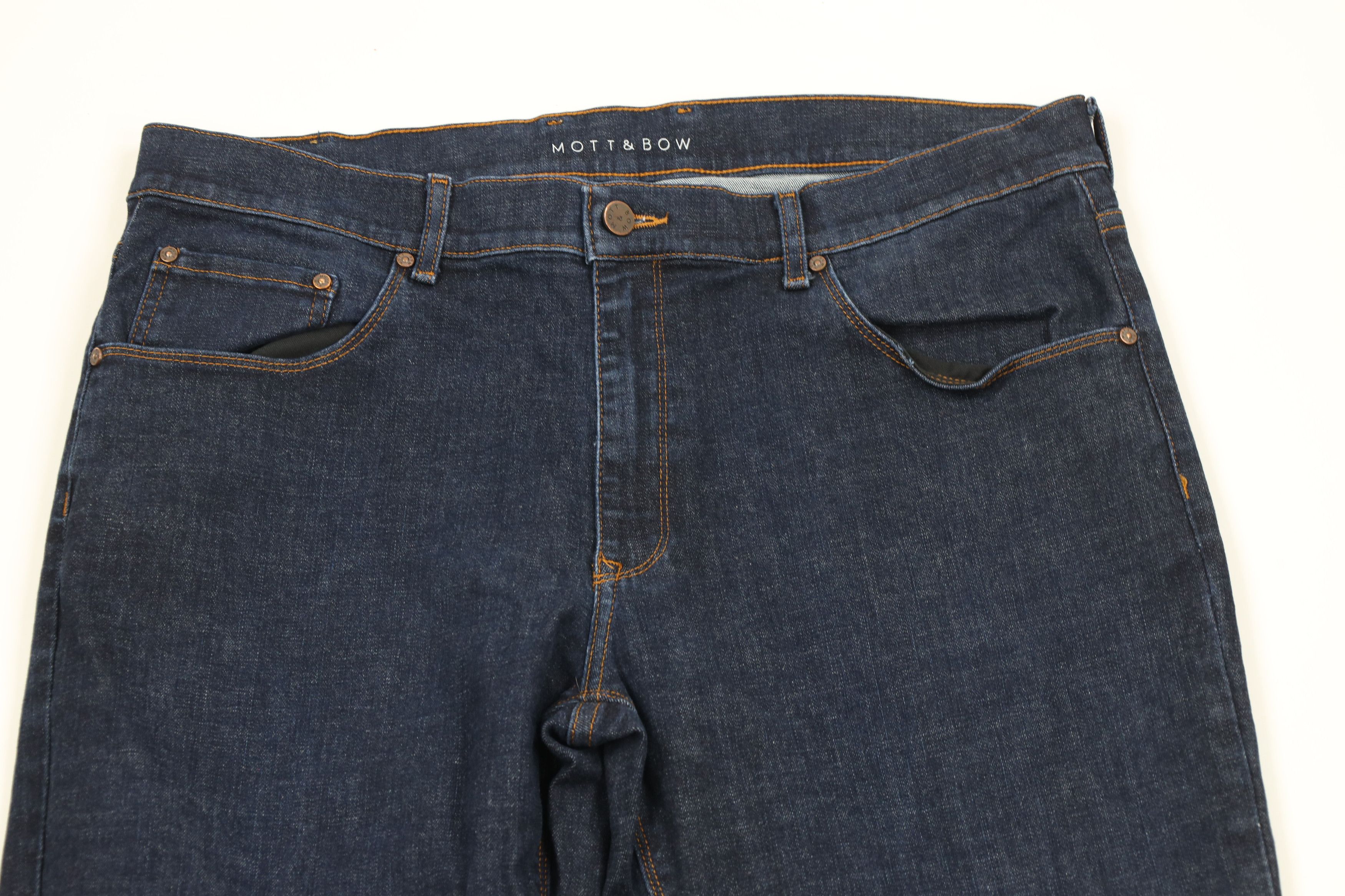 Mott & Bow × Vintage Mott & Bow Straight Leg Denim Jeans Pants Indigo Blue Size US 38 / EU 54 - 2 Thumbnail
