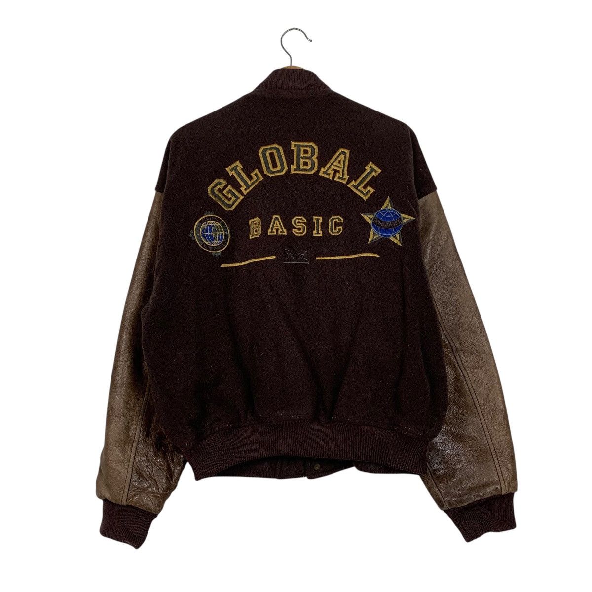 Japanese Brand Japanese Brand Ixi:z Global Basic Varsity Leather Jacket Size US M / EU 48-50 / 2 - 1 Thumbnail